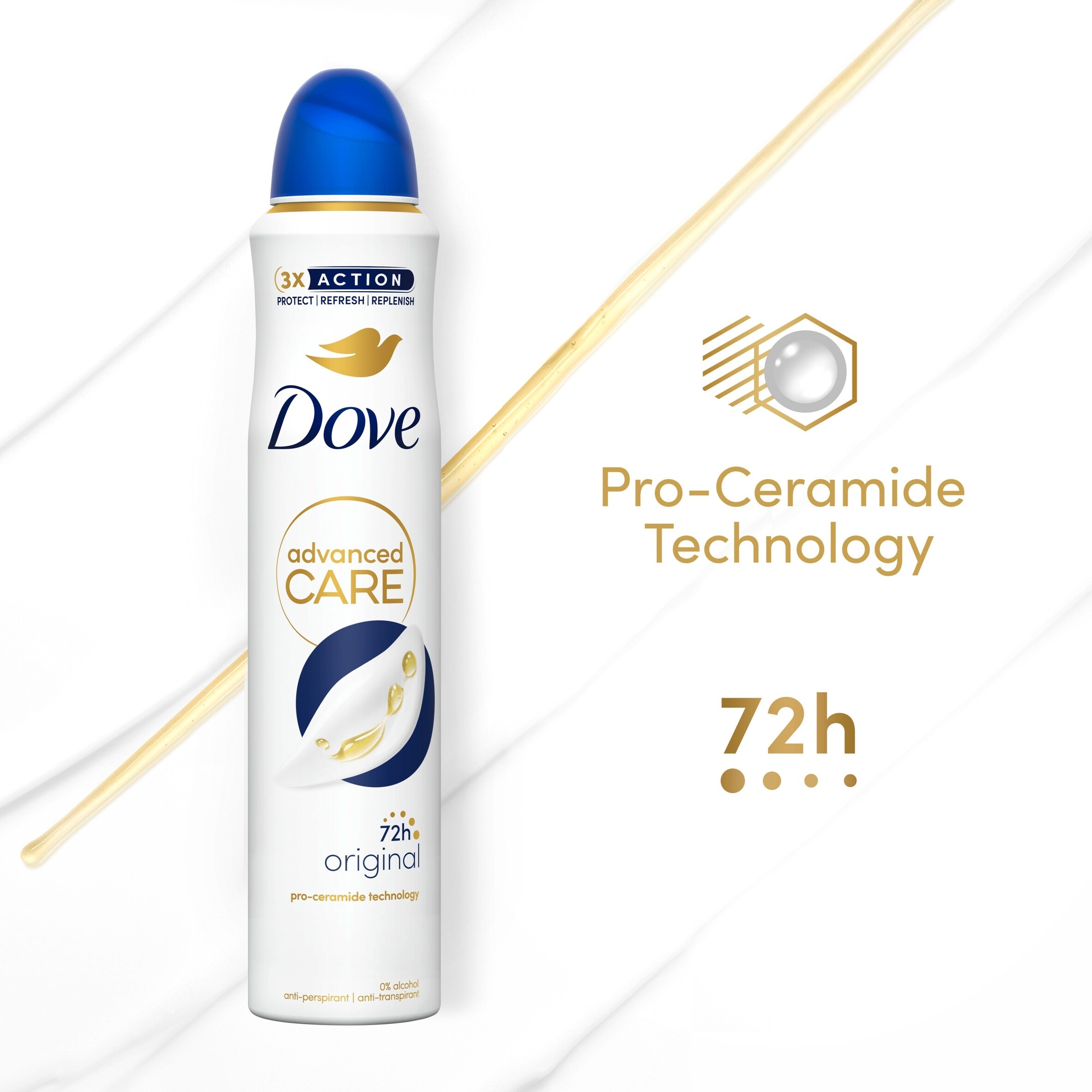 Dove Women Original 72h Advanced Care Antiperspirant Deodorant 200ml thumbnail 3