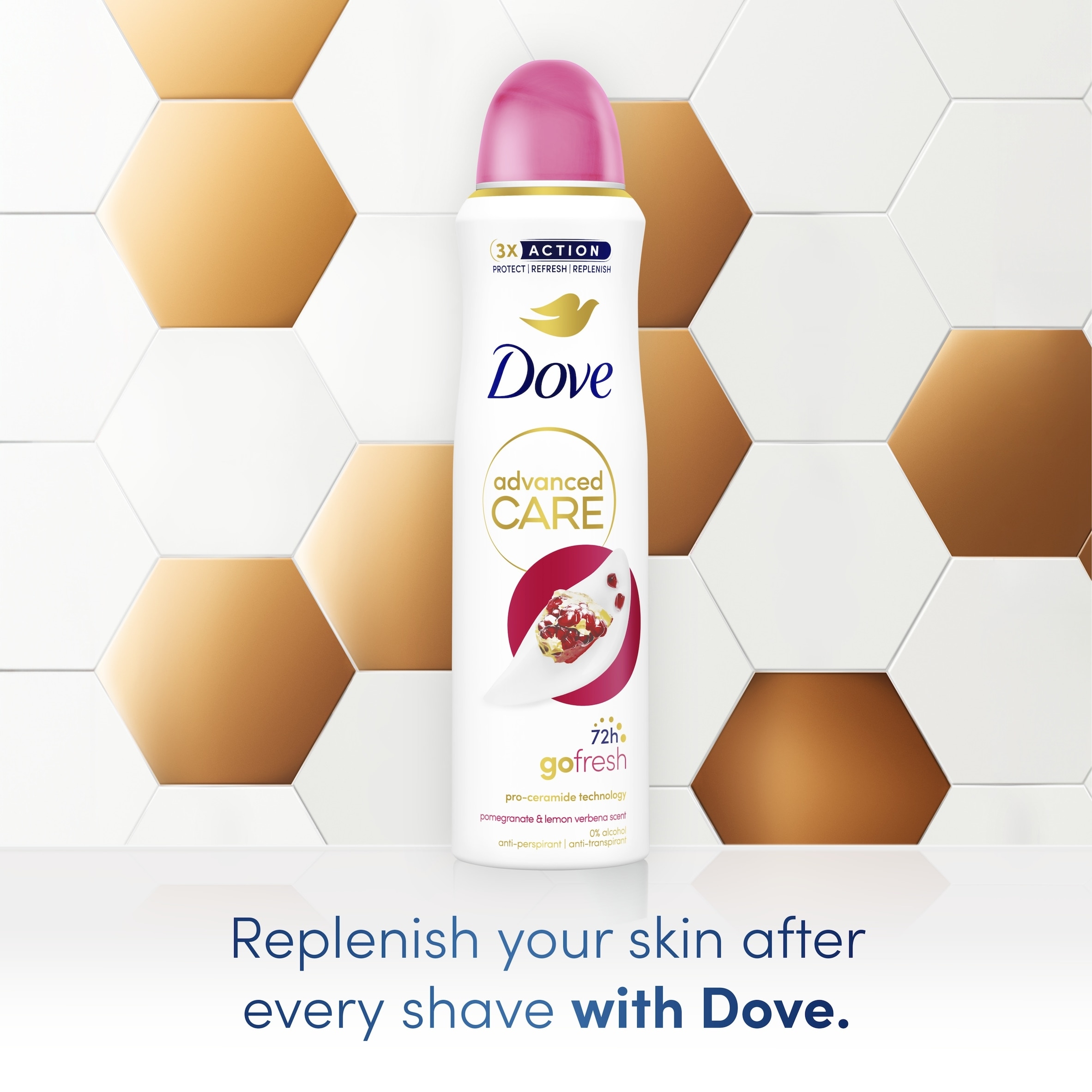 Dove Advanced Care Go Fresh Pomegranate 72h Antiperspirant Deodorant 150ml thumbnail 2