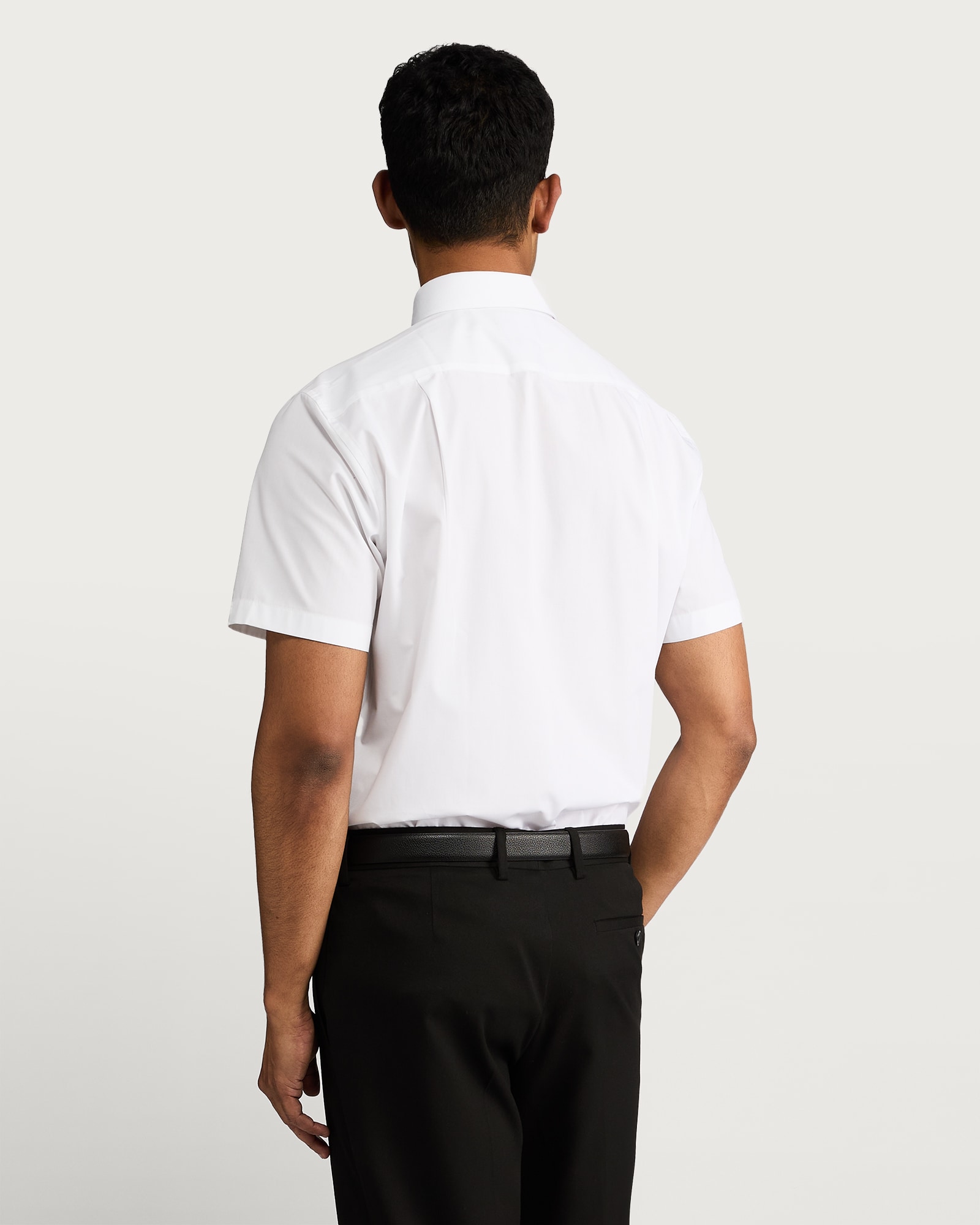 F&F Regular Fit Short Sleeved Easy Iron Shirt in White thumbnail 3
