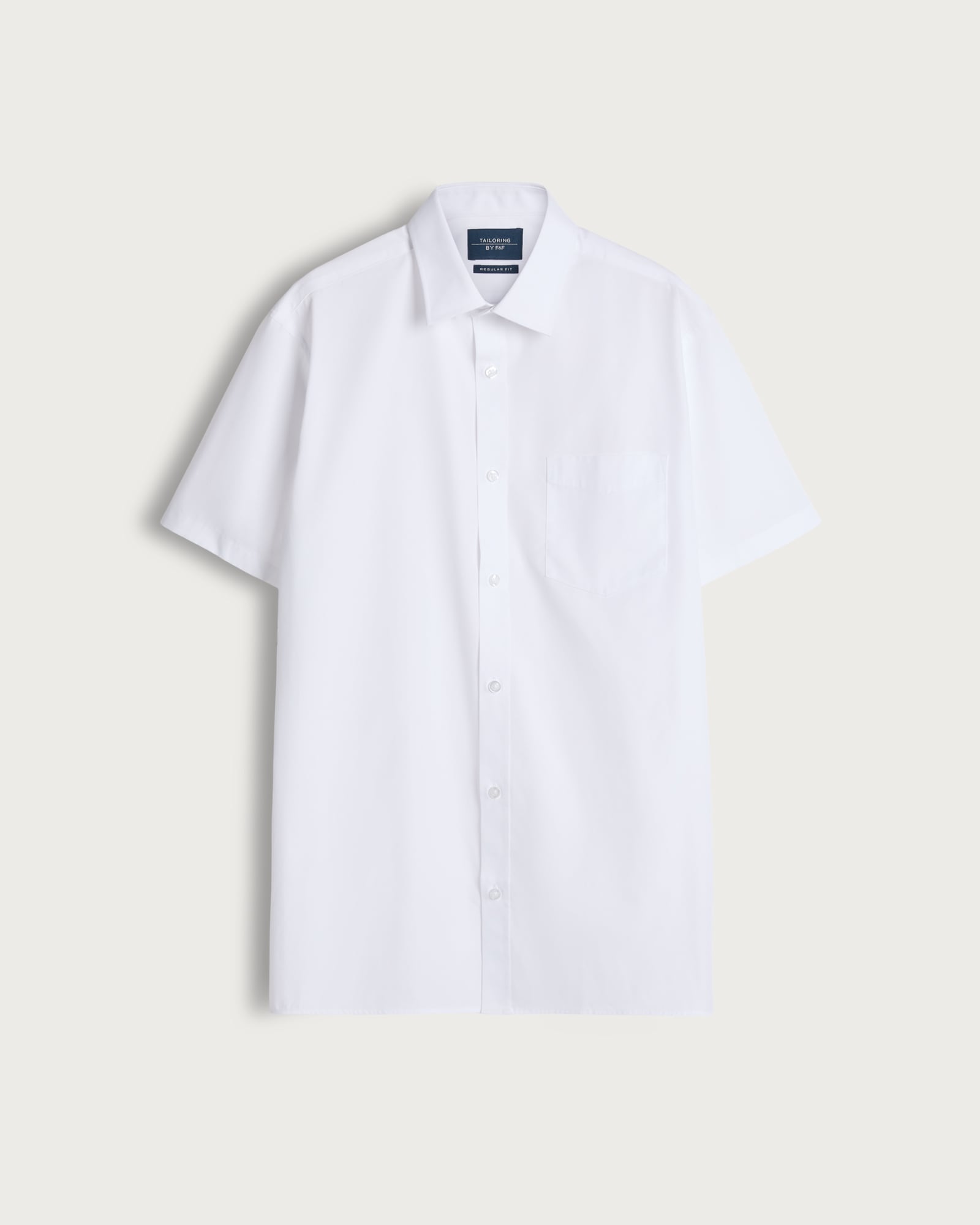 F&F Regular Fit Short Sleeved Easy Iron Shirt in White thumbnail 4