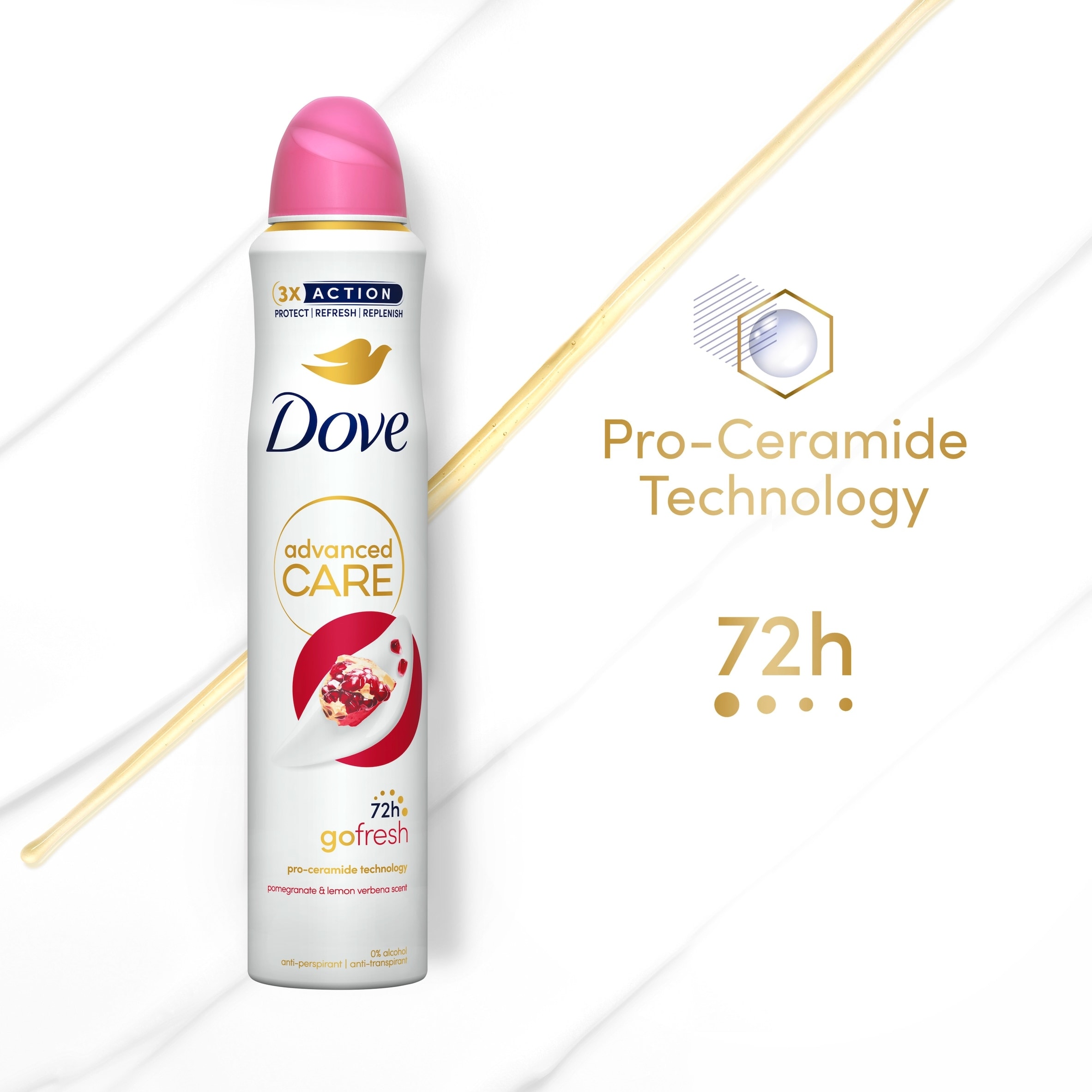 Dove Women Go Fresh Pomegranate 72h Advanced Care Antiperspirant Deodorant 200ml thumbnail 2