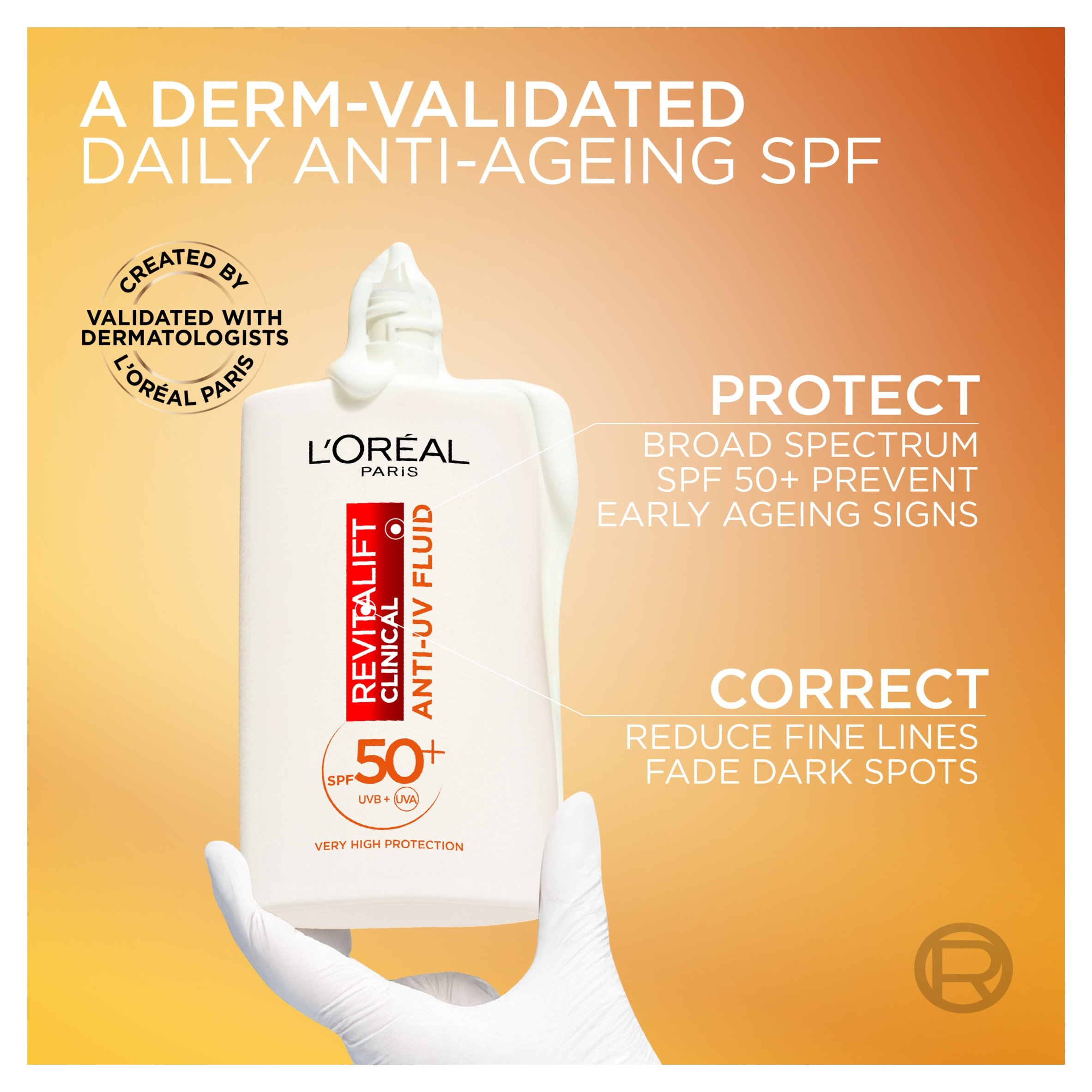 L'Oreal Paris Revitalift Clinical Anti-UV Fluid SPF50+ 50ml thumbnail 3