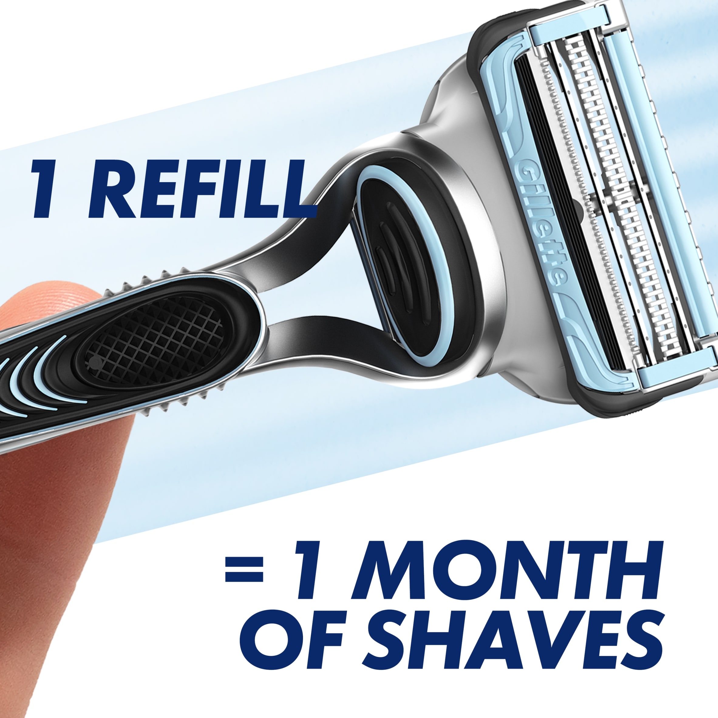 Gillette SkinGuard Value Pack: Mens Razor + 10 Blade Refills thumbnail 2