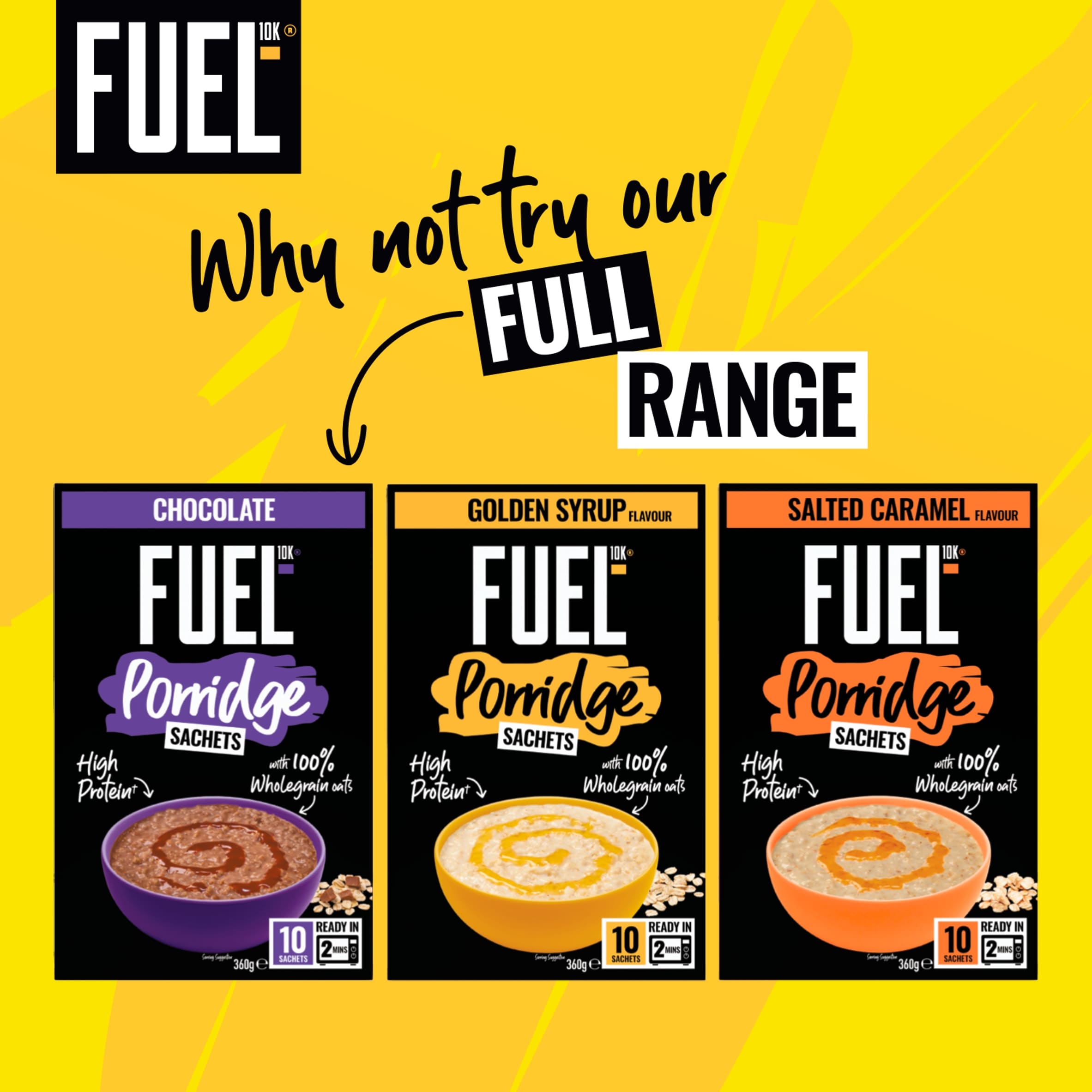 FUEL10K Golden Syrup Protein Porridge Oat Cereal Sachets  10x36g thumbnail 4