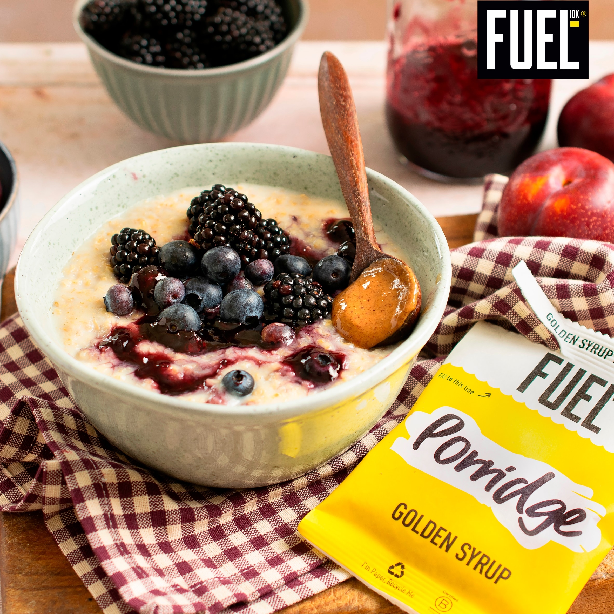 FUEL10K Golden Syrup Protein Porridge Oat Cereal Sachets  10x36g thumbnail 5
