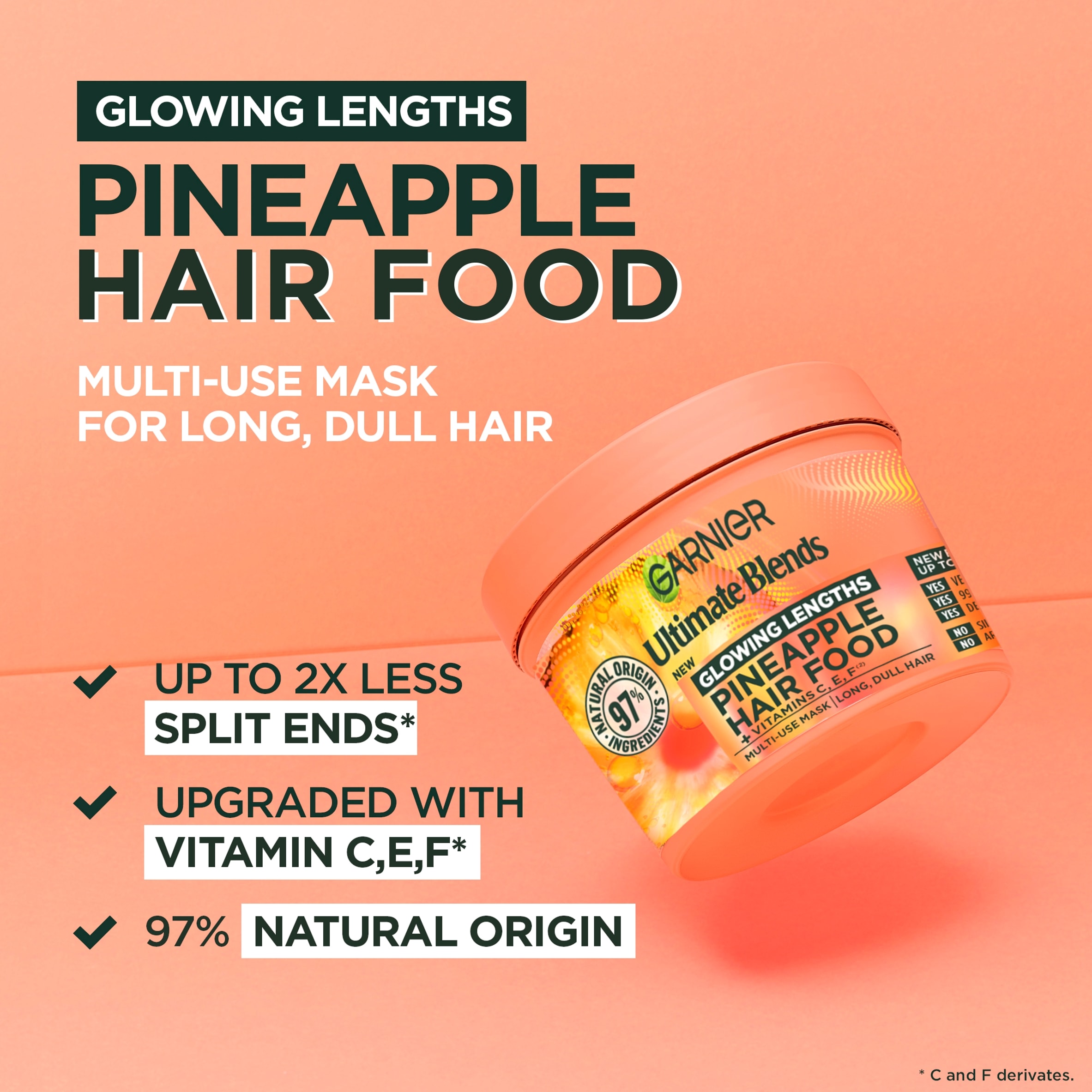 Garnier Ultimate Blends Hair Food Pineapple 3In1 Mask 400ml thumbnail 3