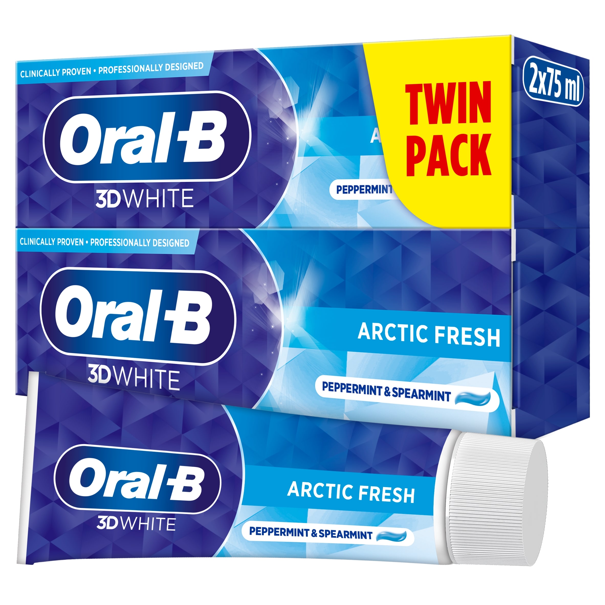 Oral-B 3D White Arctic Fresh Toothpaste 2X75ml