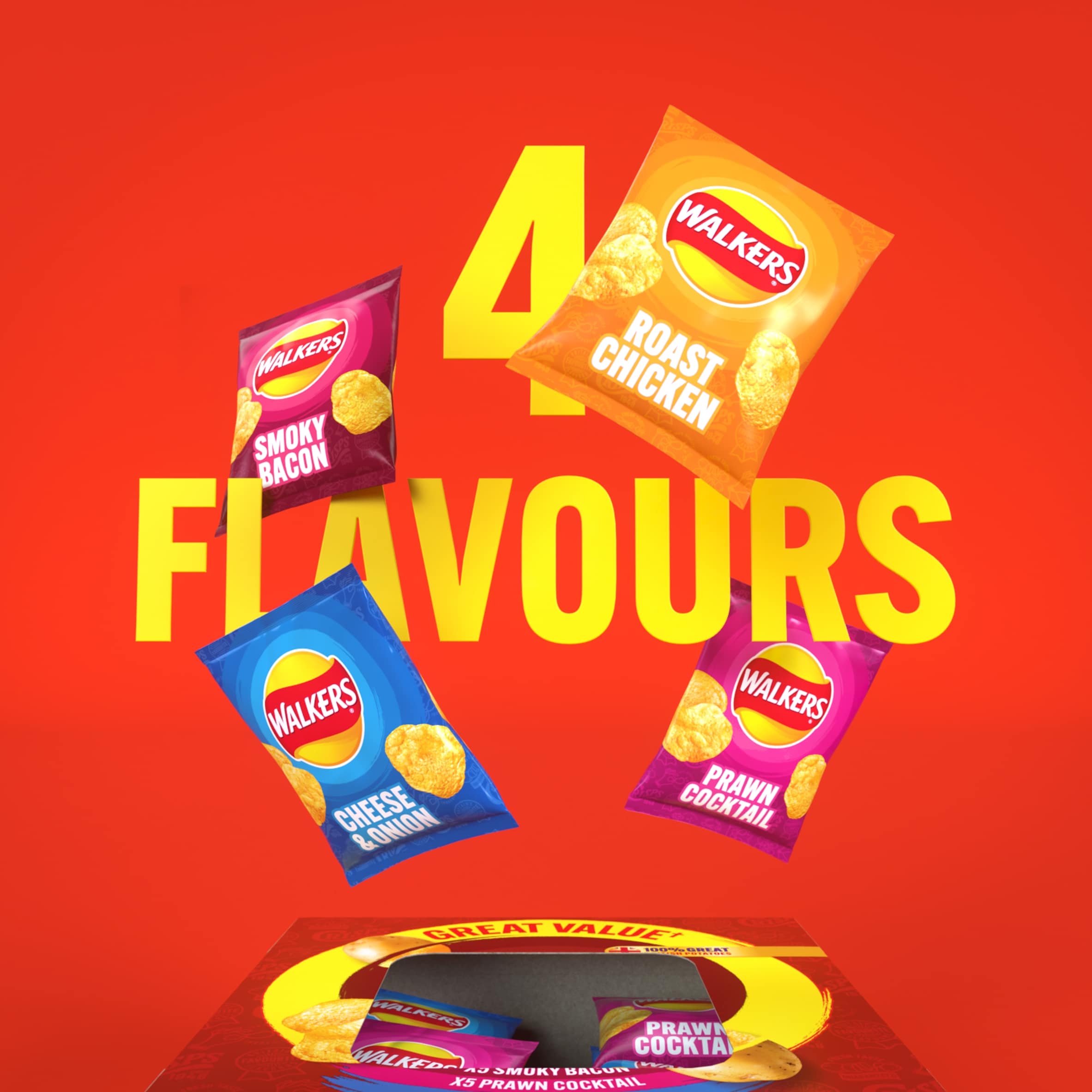 Walkers Meaty Variety Multipack Crisps Box 20x25g thumbnail 3
