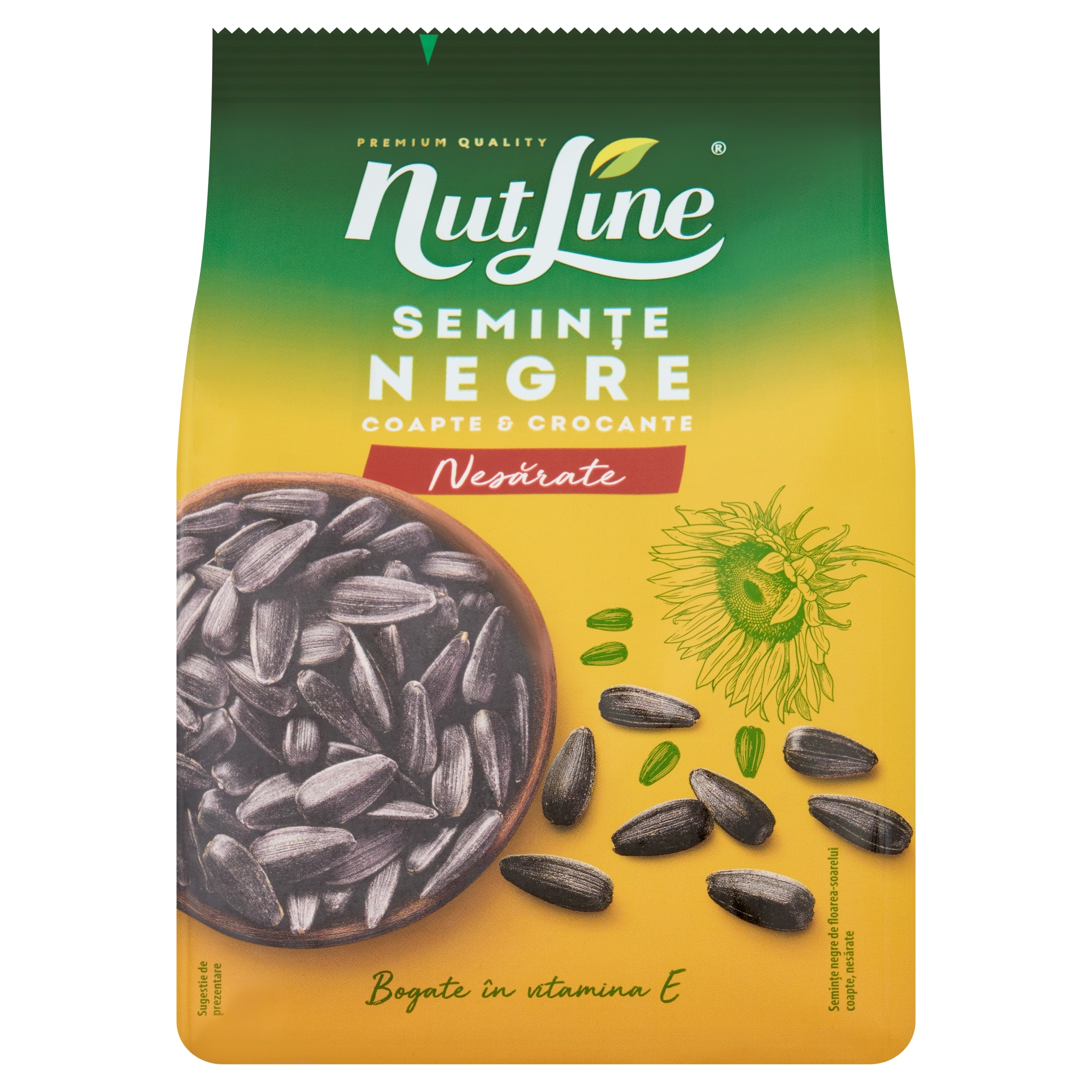 Nutline Air Roasted Black Sunflower Seeds, Without Salt 300g