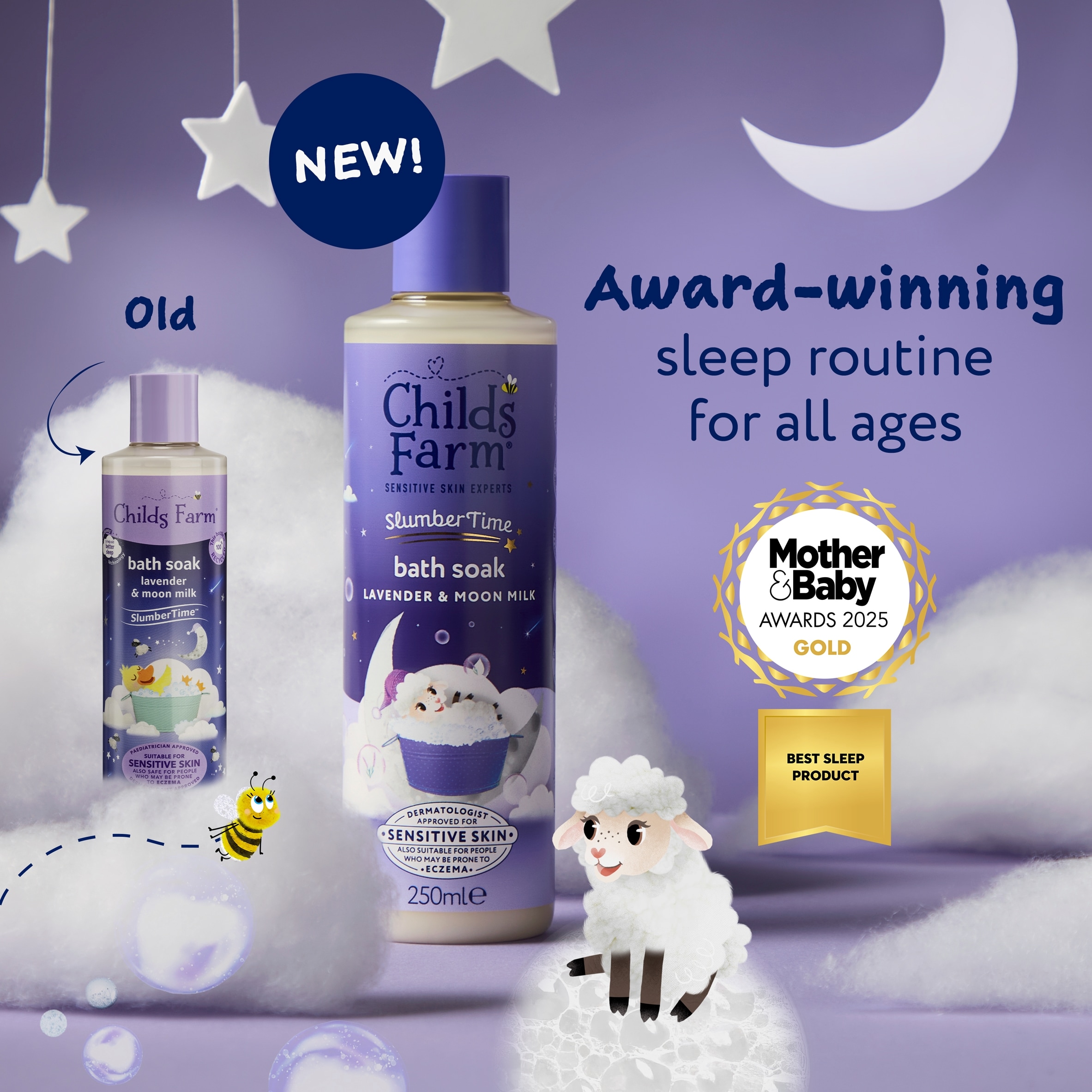 Childs Farm SlumberTime Bath Soak Lavender & Moon Milk 250ml thumbnail 2