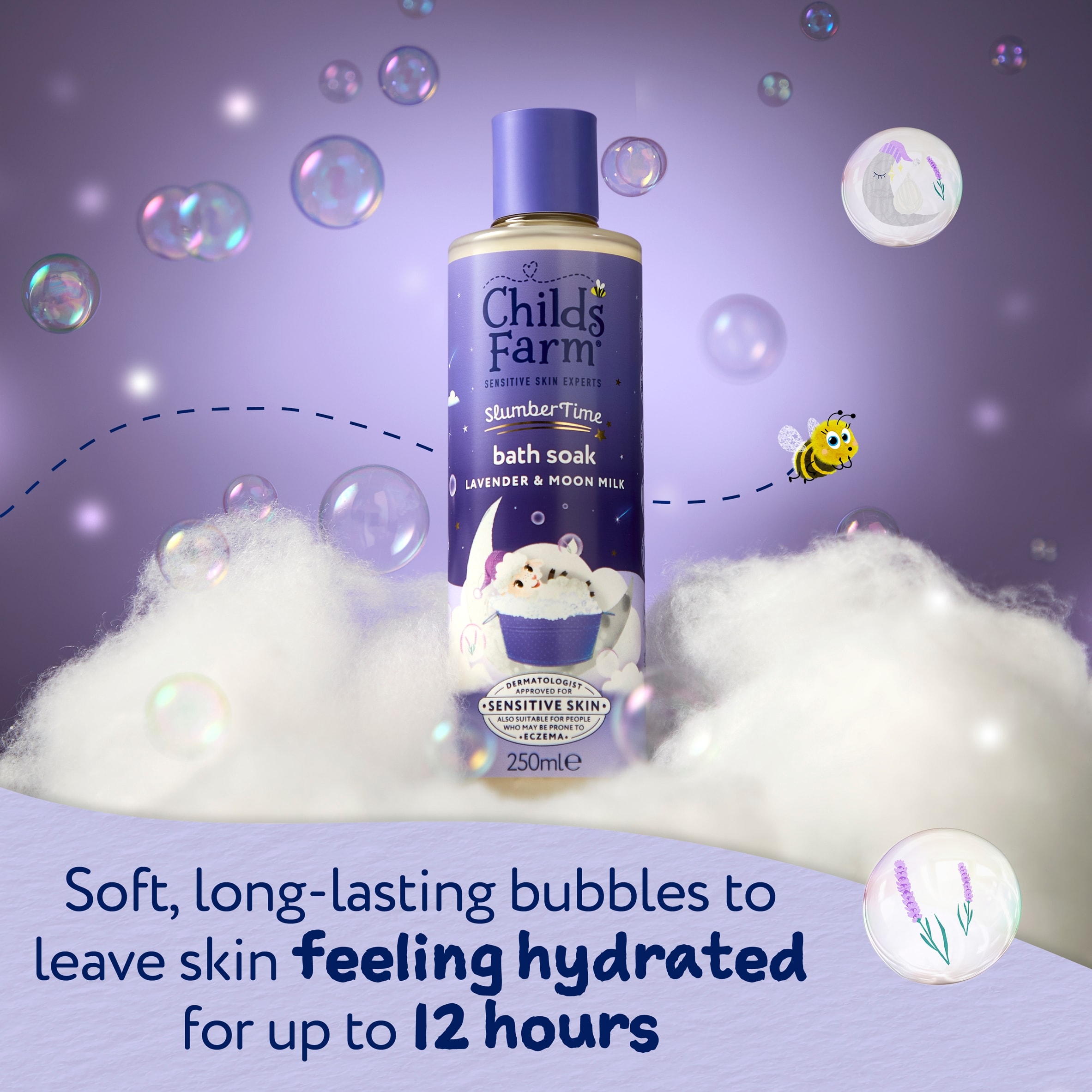 Childs Farm SlumberTime Bath Soak Lavender & Moon Milk 250ml thumbnail 5