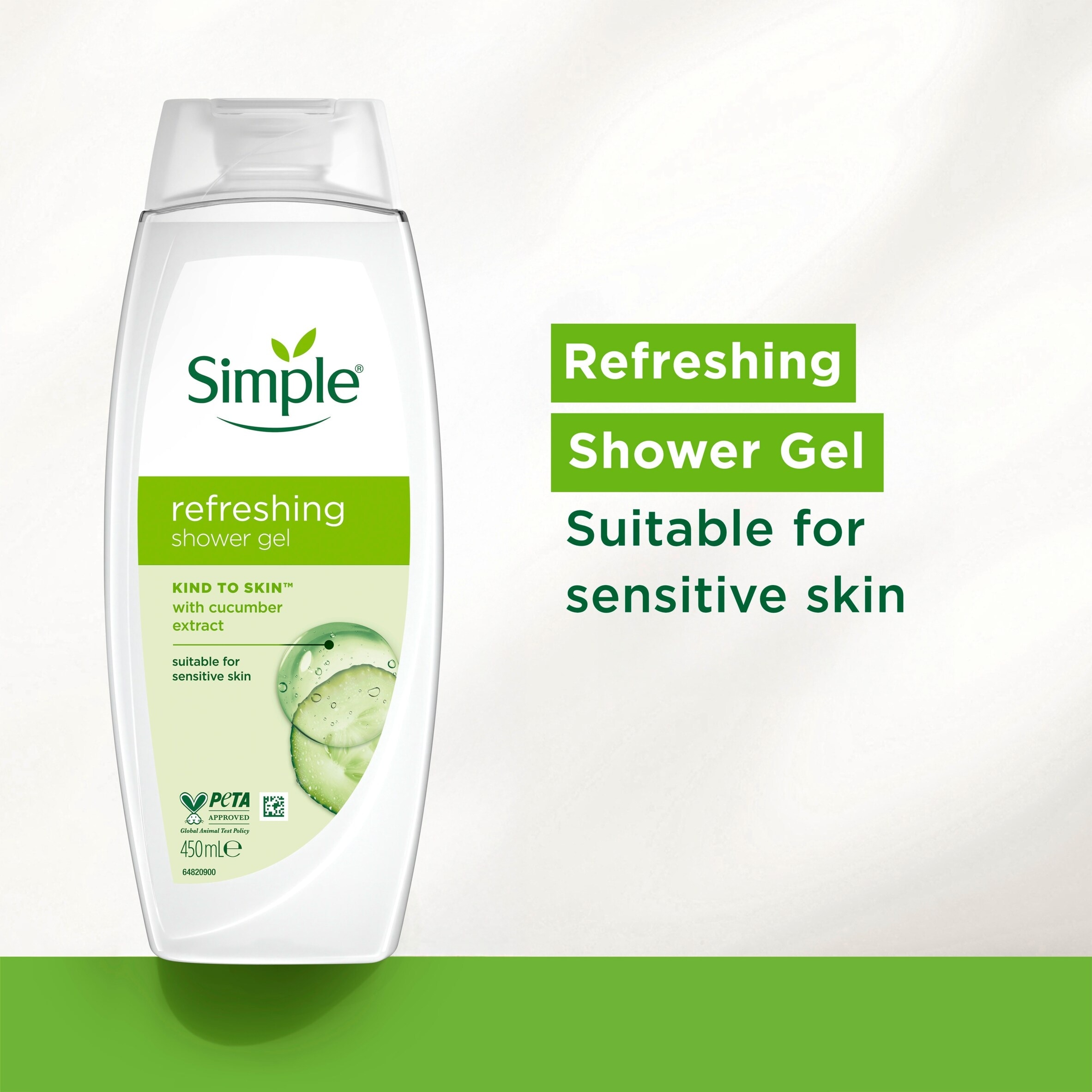 Simple Refreshing Kind To Skin Shower Gel Body Wash 450ml thumbnail 2
