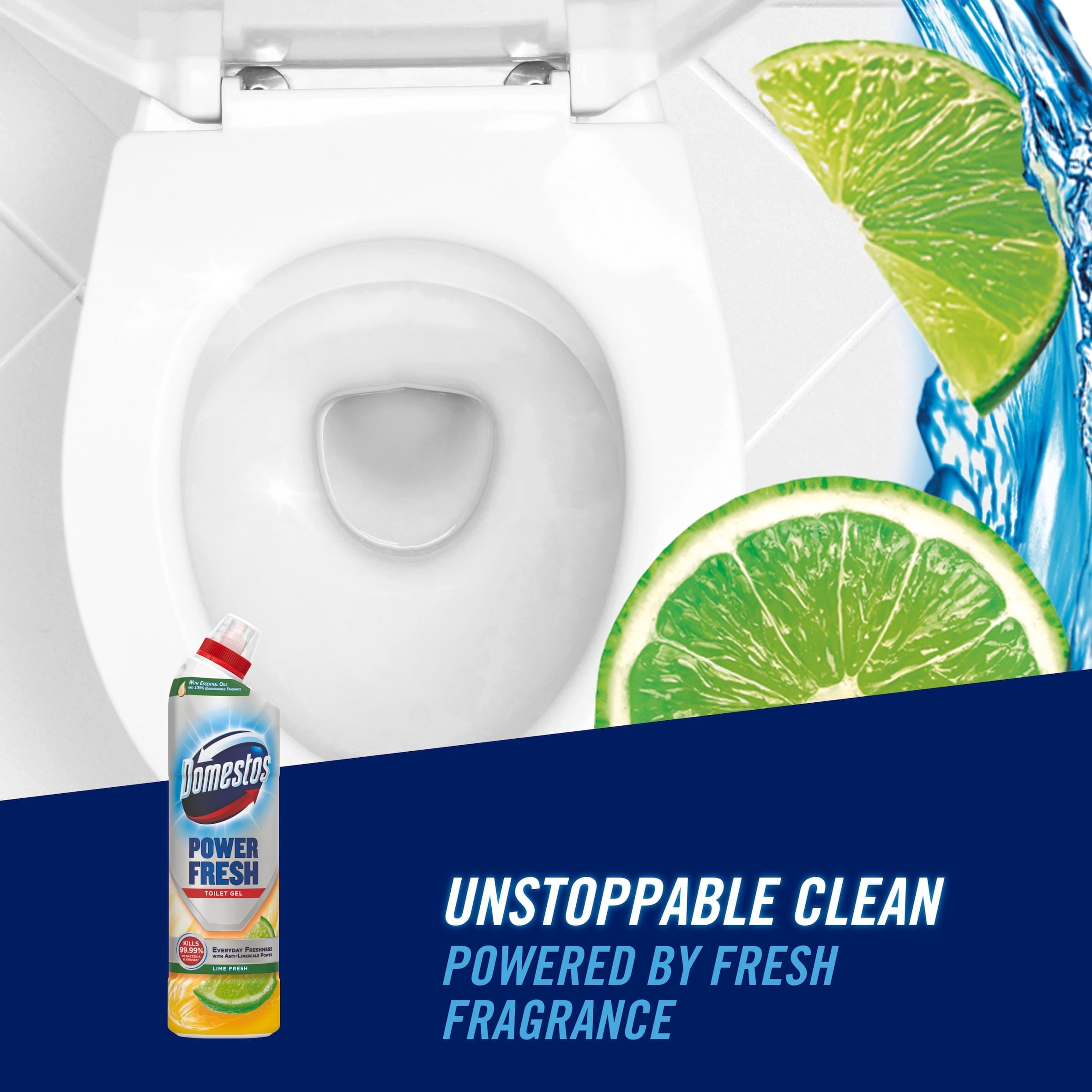Domestos Power Fresh Toilet Gel Lime Fresh 750ml thumbnail 2