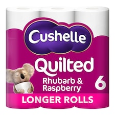Cushelle Quilted Raspberry & Rhubarb Toilet Tissue 6 Rolls