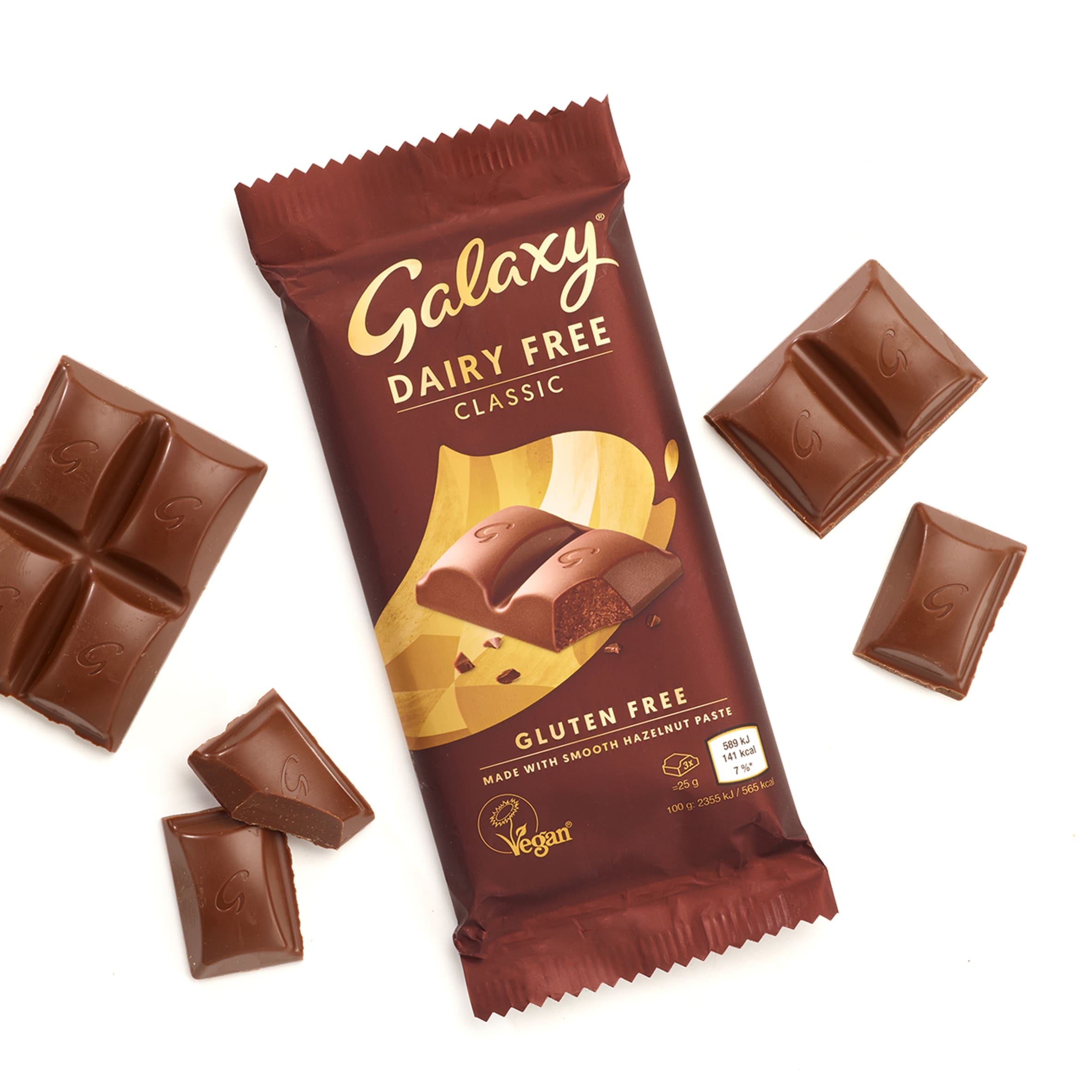 Galaxy Vegan Classic Chocolate Bar Dairy Free 100G thumbnail 3