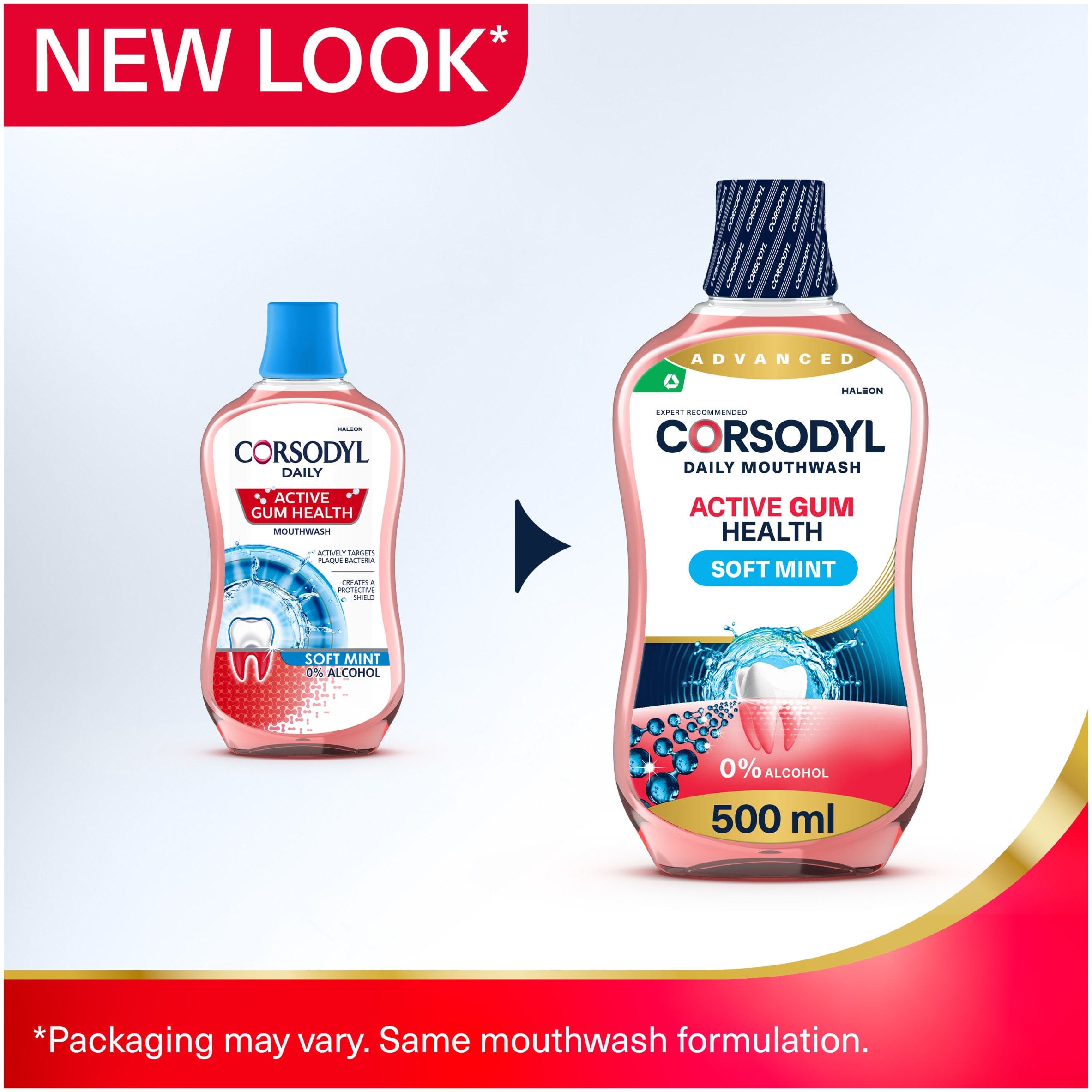 Corsodyl Active Gum Health Daily Mouthwash 500ml thumbnail 2