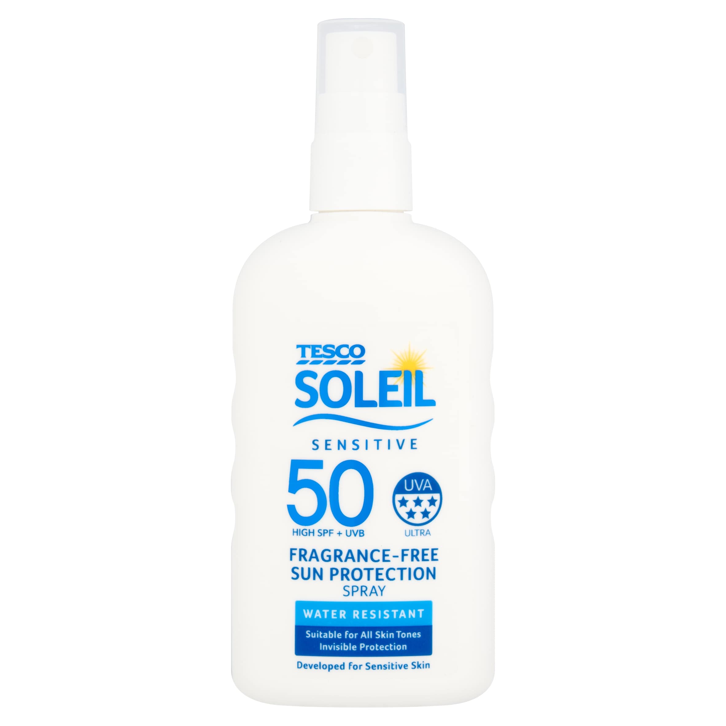 Tesco Soleil Sensitive Fragrance-Free Sun Protection Spray SPF50, 200ml