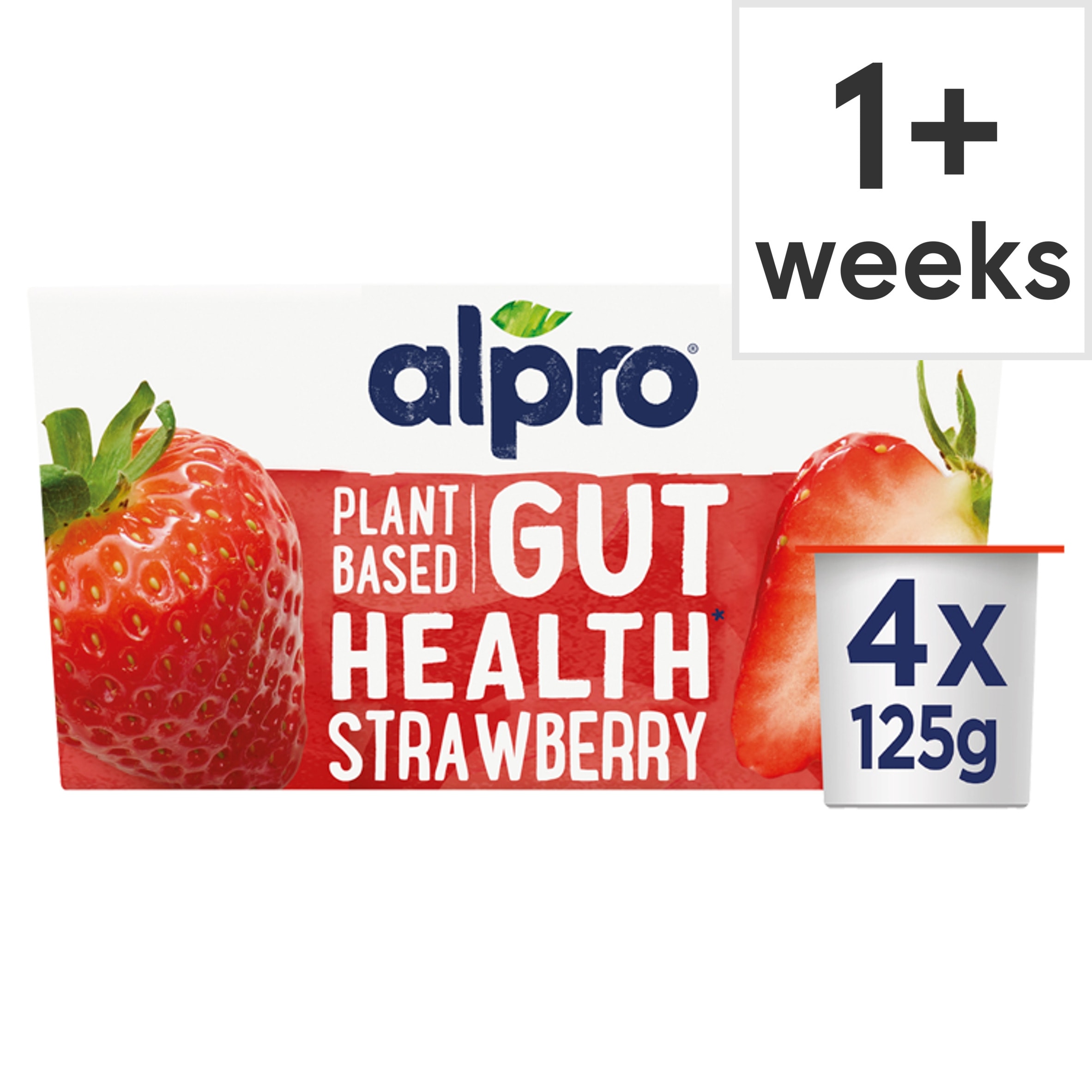 Alpro Strawberry Gut Health Dairy Free Soya Yoghurt Alternative