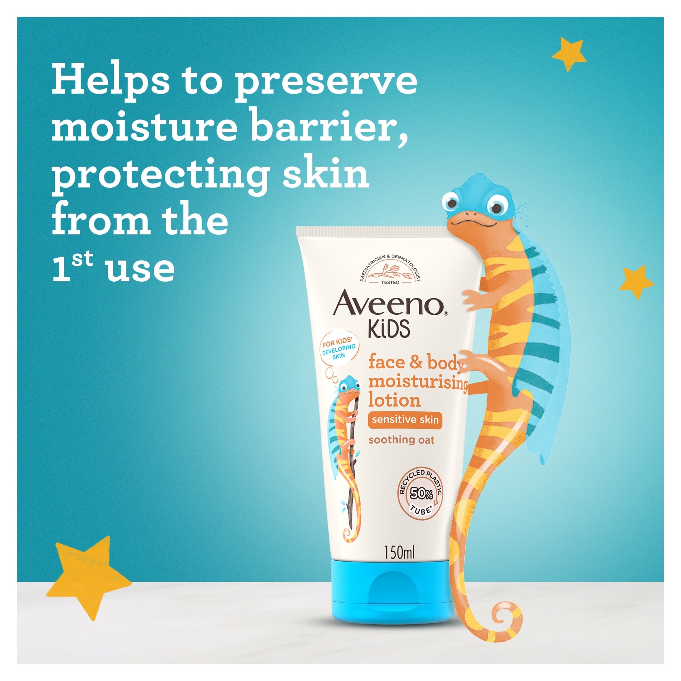 Aveeno Kids Moisturising Face & Body Lotion Kids Moisturiser 150ml thumbnail 2