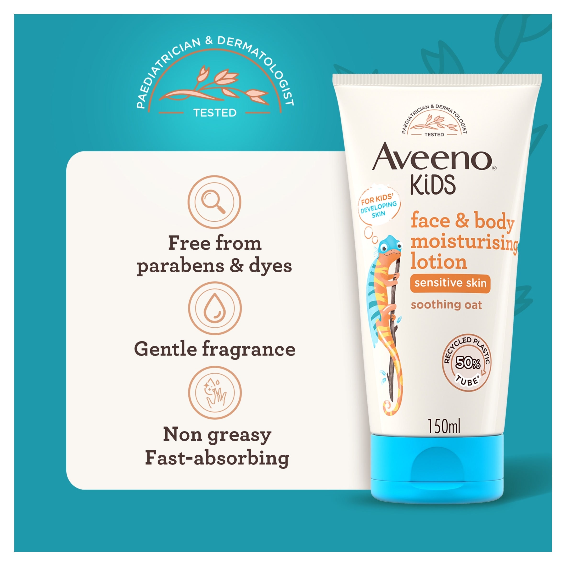 Aveeno Kids Moisturising Face & Body Lotion Kids Moisturiser 150ml thumbnail 4