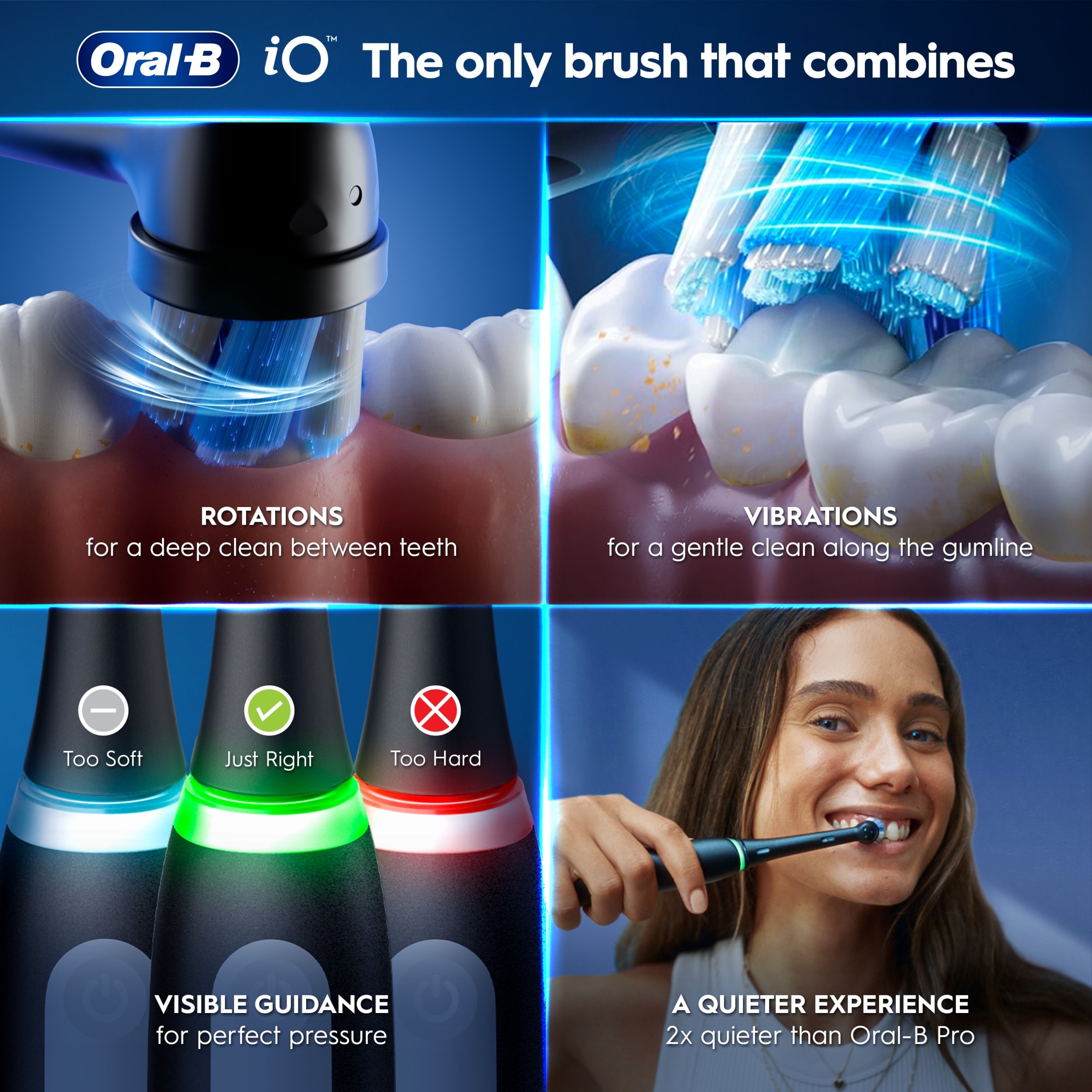 Oral-B Io3 Matte Black Electric Toothbrush Plus Travel Case thumbnail 2