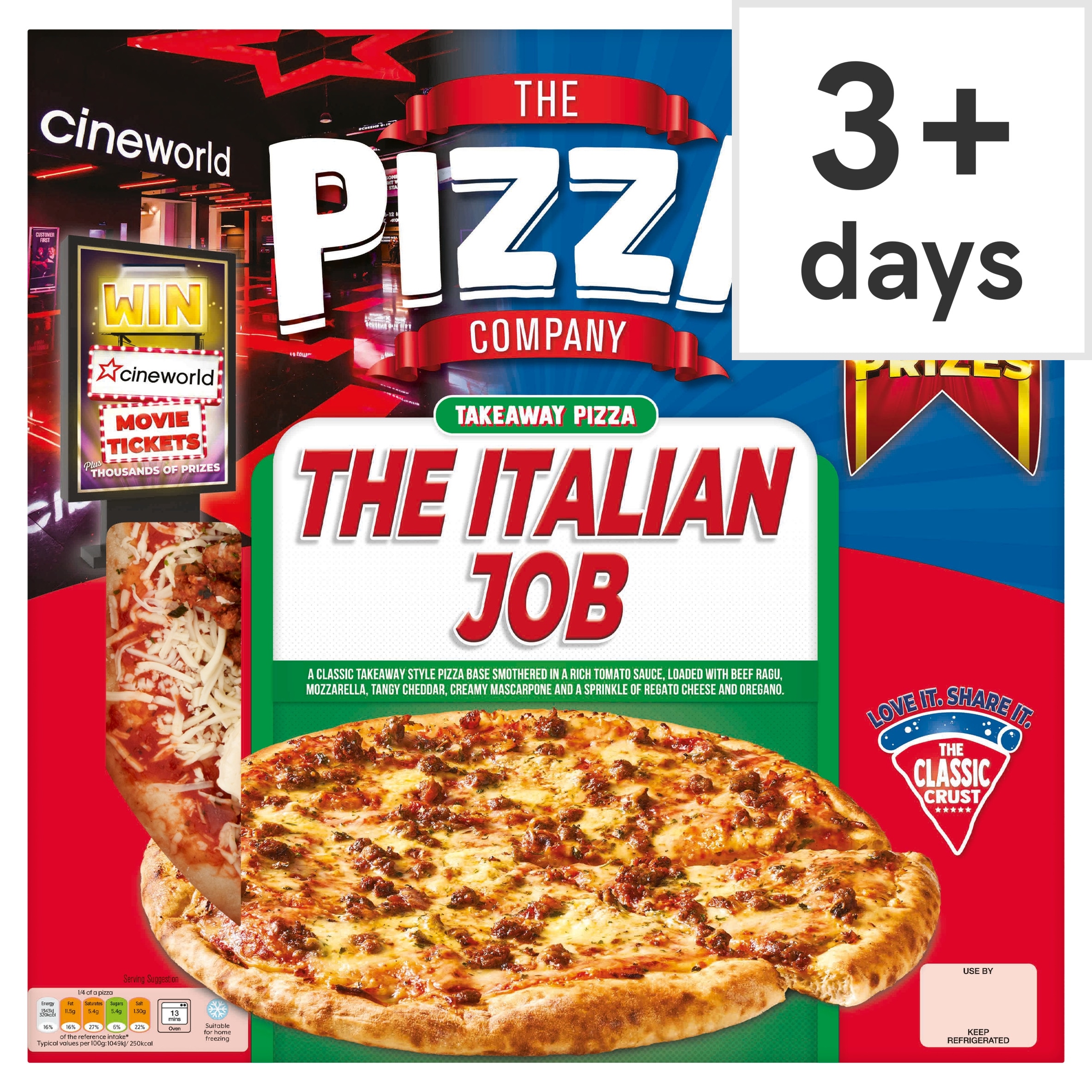 The Pizza Company The Italian Job Pizza 510g