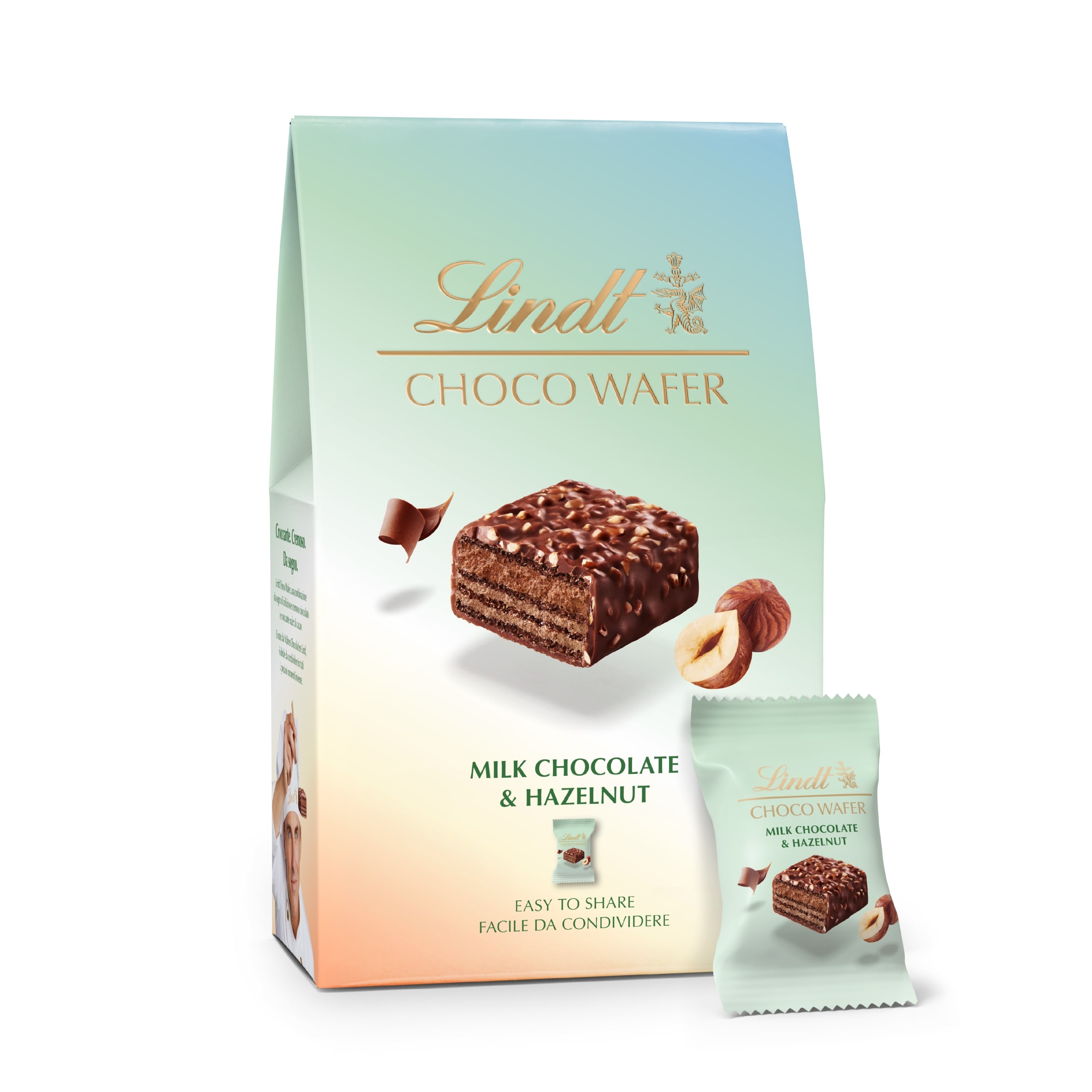 Lindt Milk Chocolate & Hazelnut Choco Wafers 135G thumbnail 2