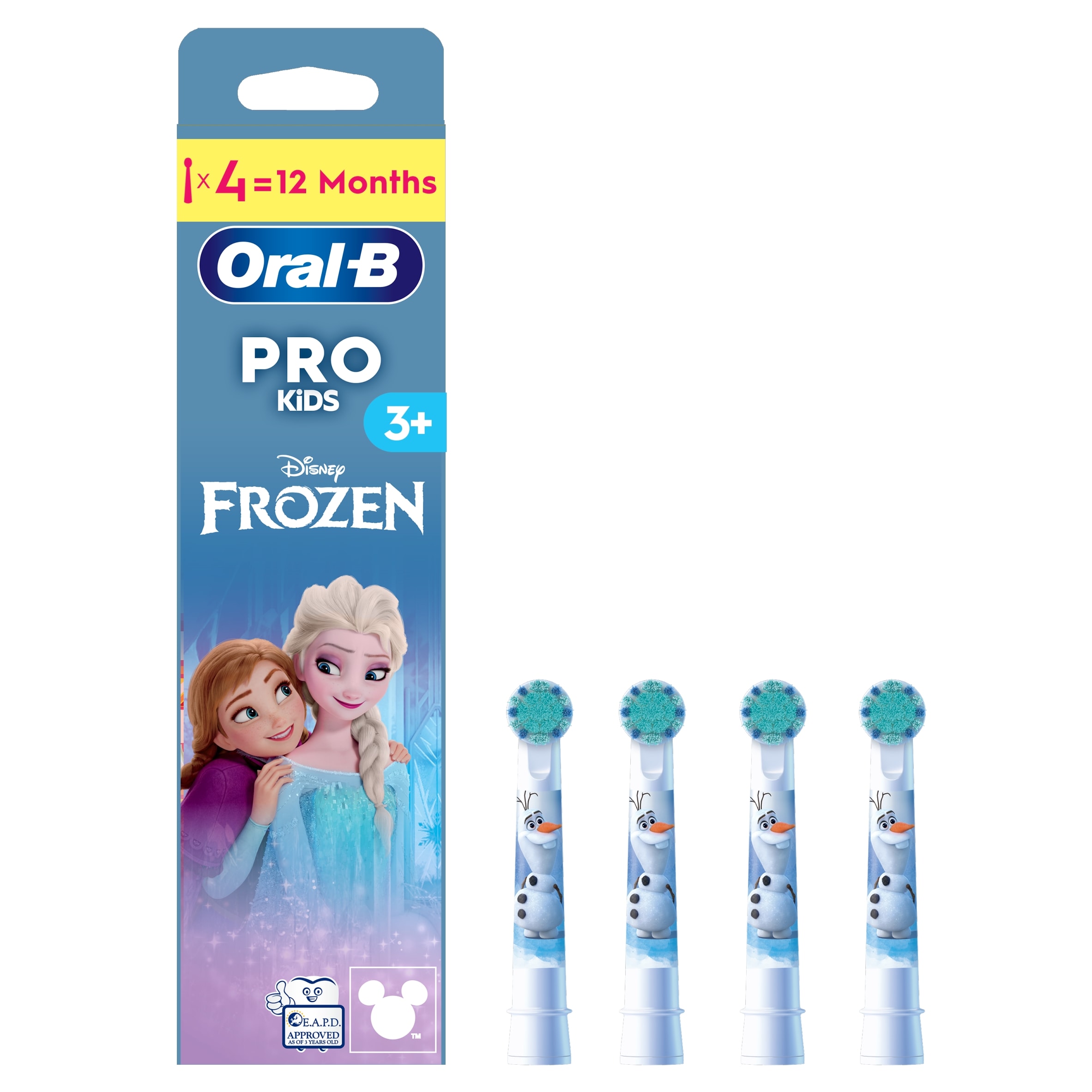 Oral-B Pro Kids 3+ Frozen Electric Toothbrush Replacement Heads 4 Pack