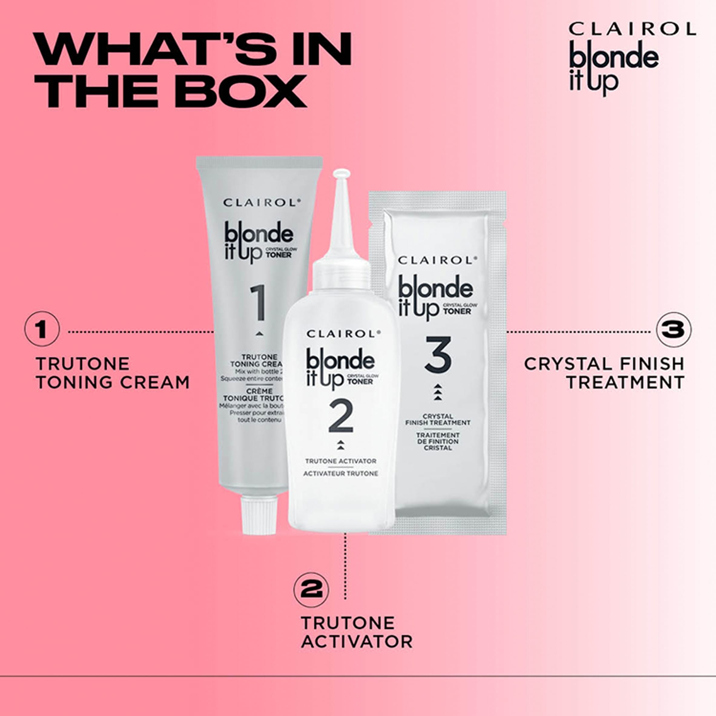 CLAIROL BLONDE IT UP CRYSTAL GLOW TONER KIT - RADIANT OPAL thumbnail 3