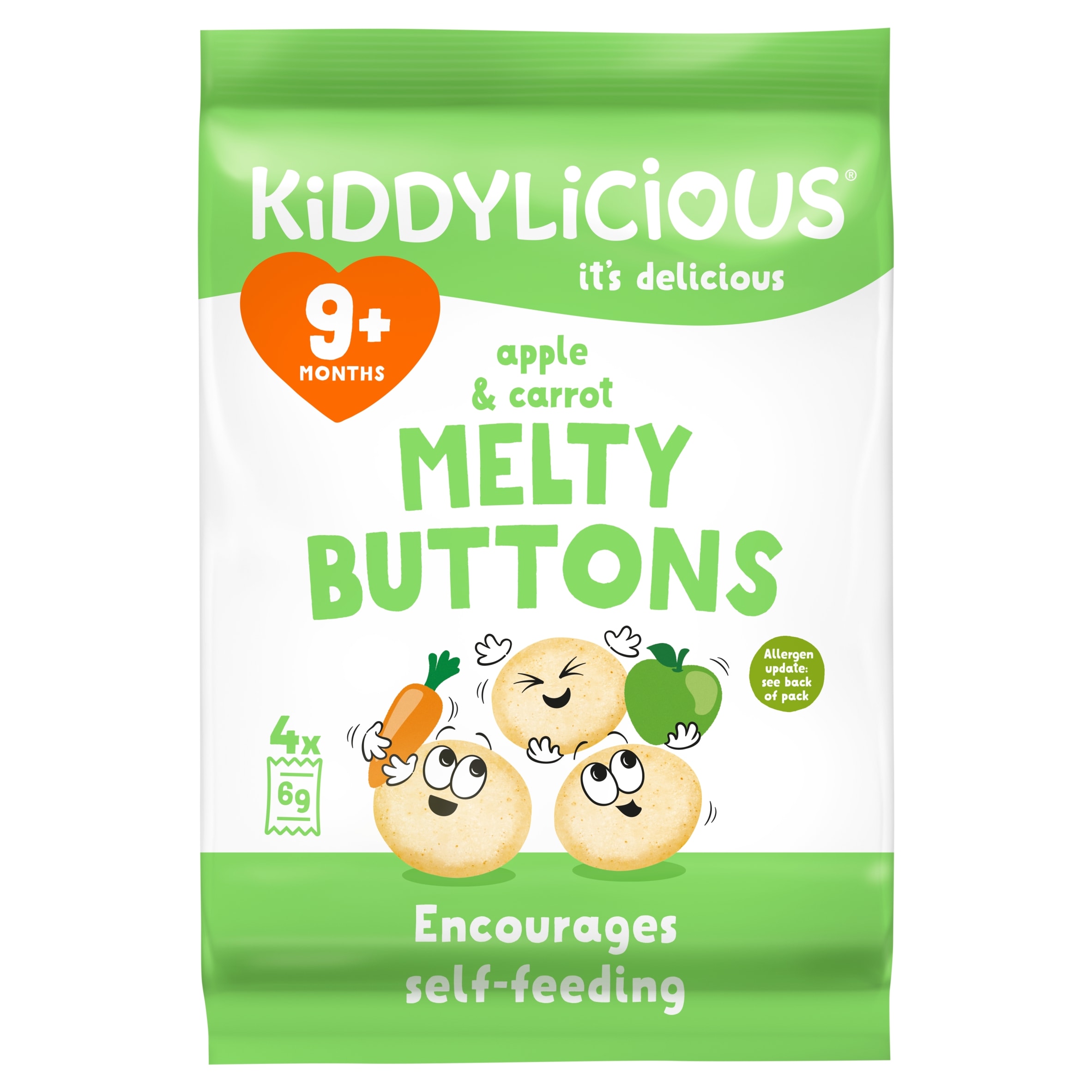 Kiddylicious Apple & Carrot Melty Buttons 5x6g