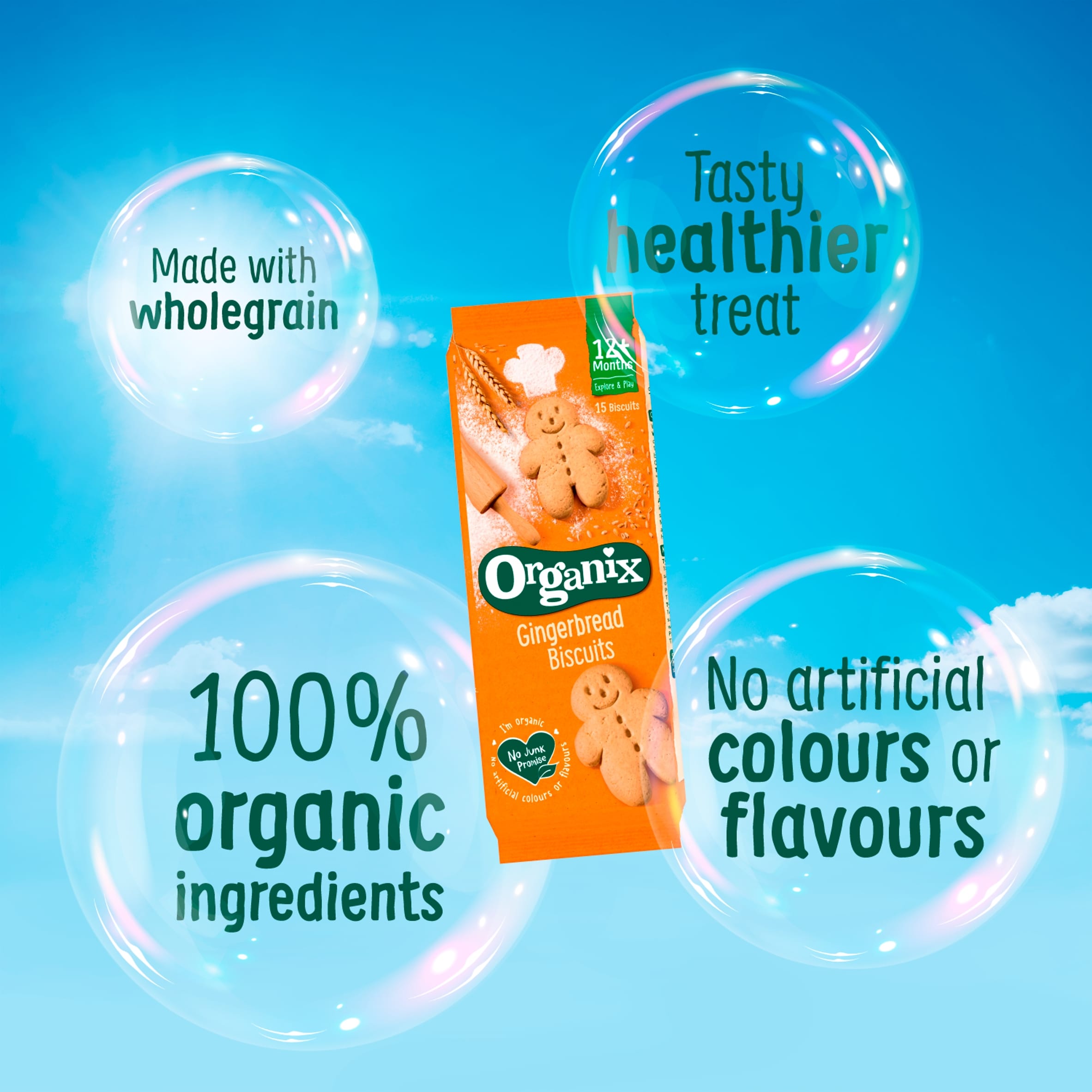 Organix Mini Gingerbread Men Biscuits 5x20g thumbnail 2