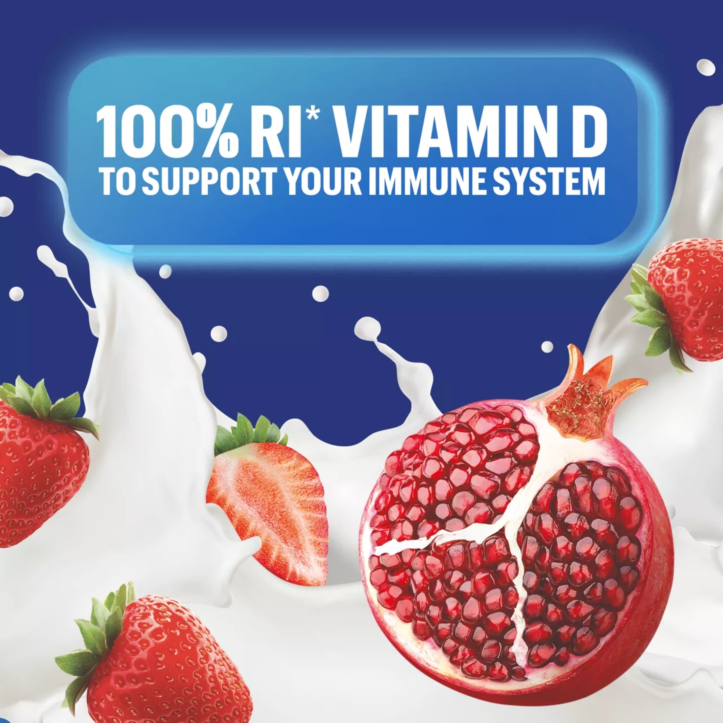 Actimel+ Triple Action 100% Vitamin D Strawberry & Pomegranate Yoghurt Drink 8x100g thumbnail 4