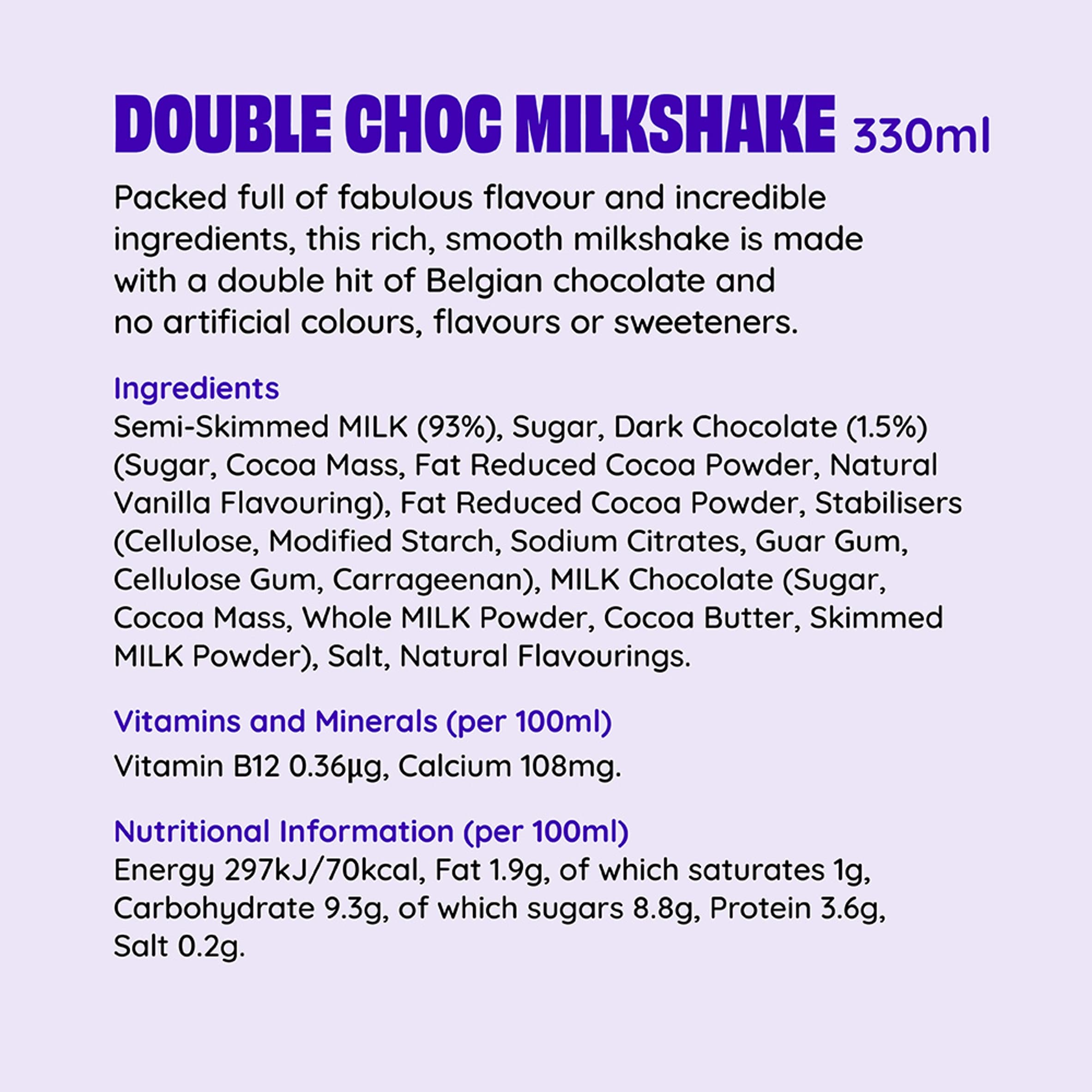 Shaken Udder Double Choc Milkshake 330ml thumbnail 3
