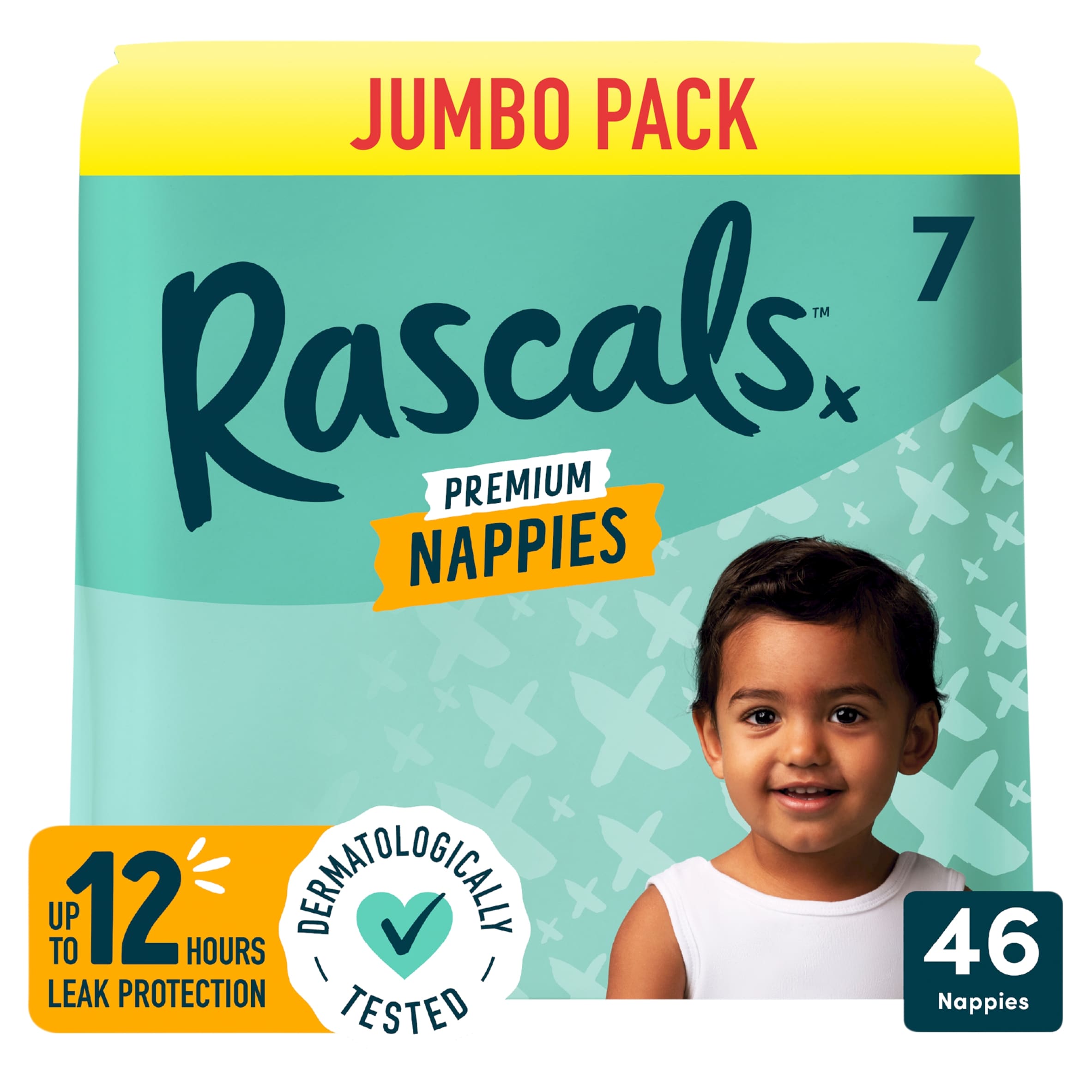 Rascals Premium Nappies, Size 7 | 46 Jumbo Pack