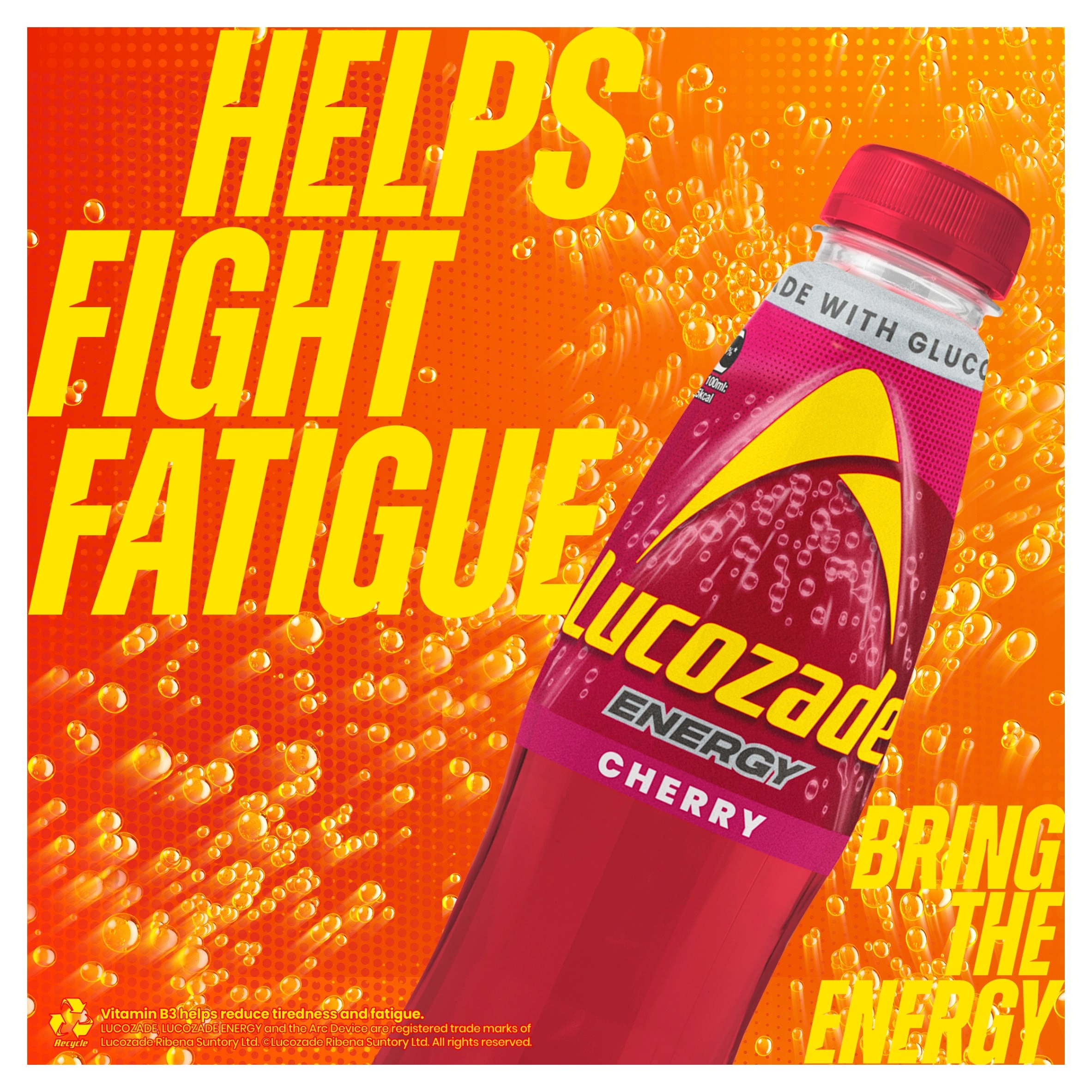 Lucozade Energy Drink Wild Cherry 4 x 380ml  thumbnail 3