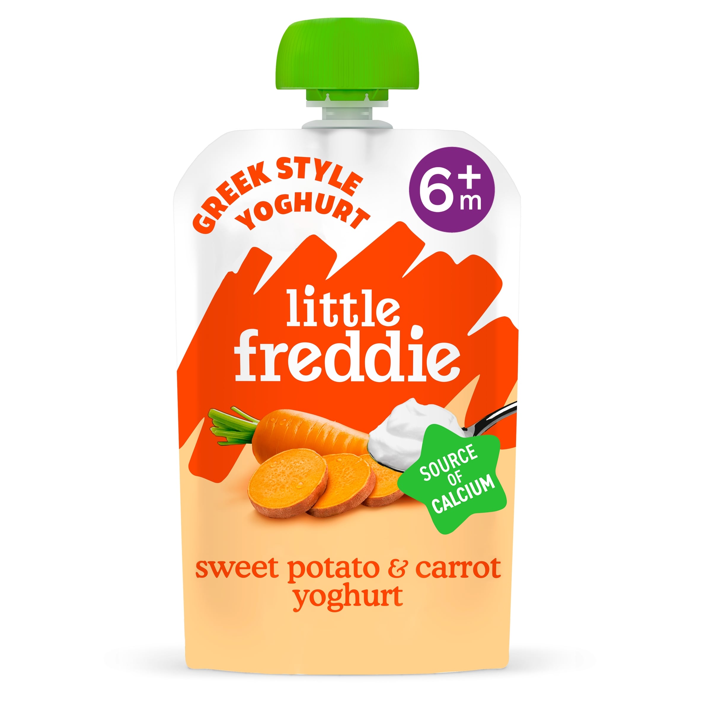 Little Freddie Organic Sweet Potato & Carrot Yoghurt Pouch, 6 mths+