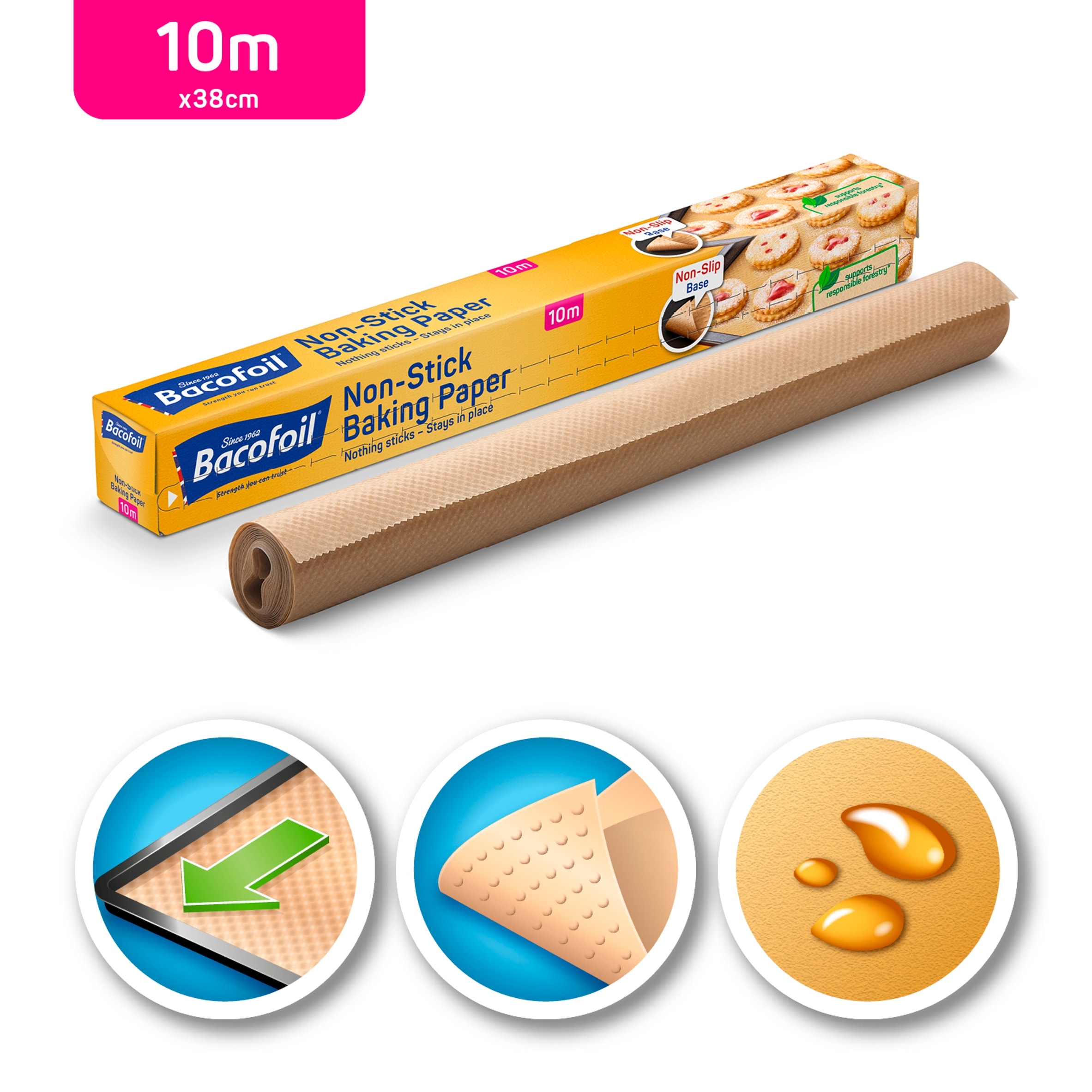 Bacofoil Non-Stick Baking Paper 10m x 38cm thumbnail 2