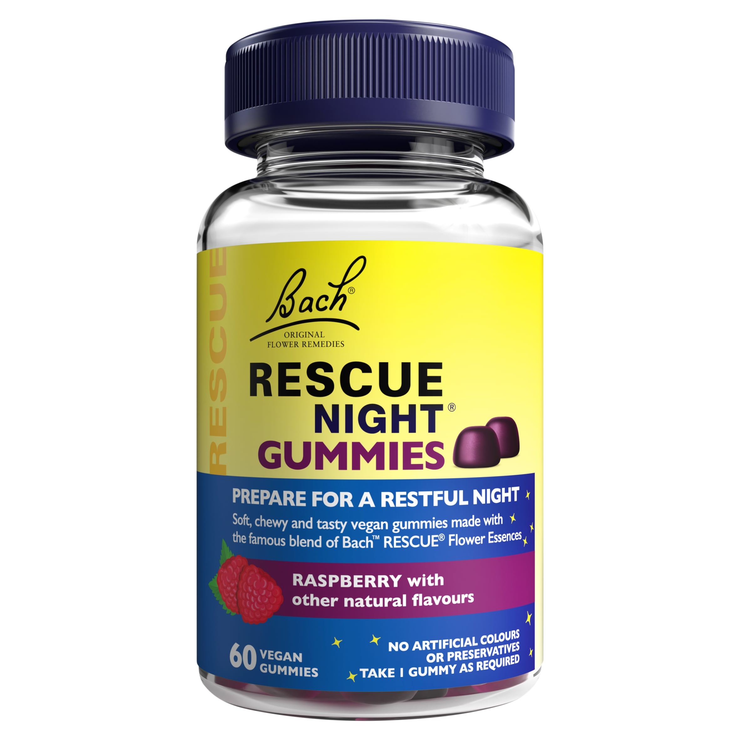 Bach Rescue Night Raspberry Sleep Aid Gummies 60s