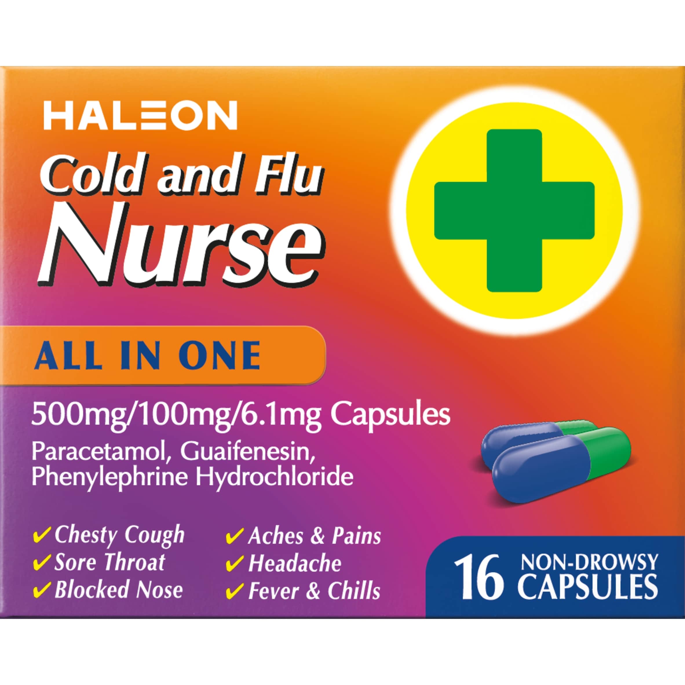 Haleon Cold and Flu Nurse All in One Capsules 16s