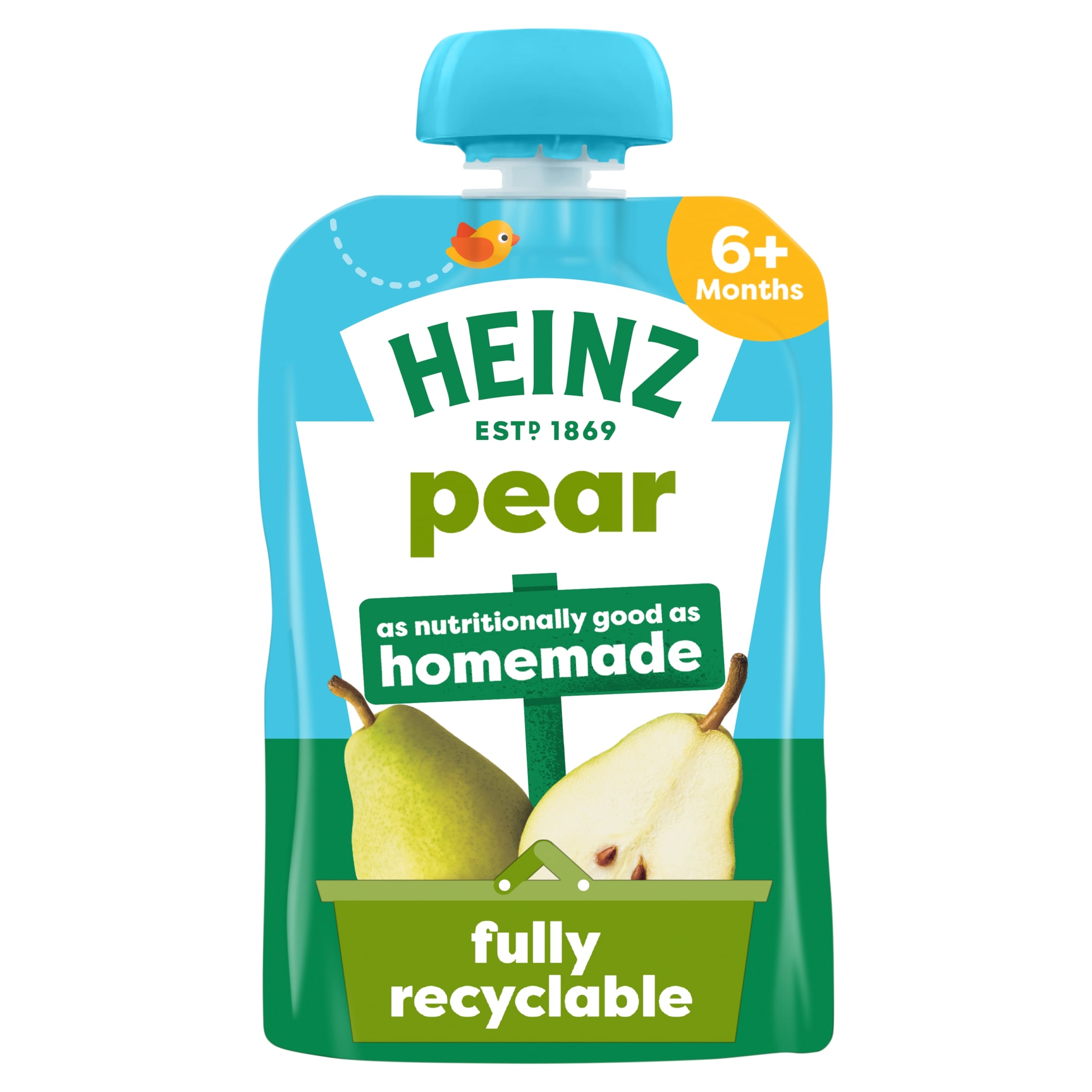 Heinz Pear Baby Food Fruit Pouch 6+ Months