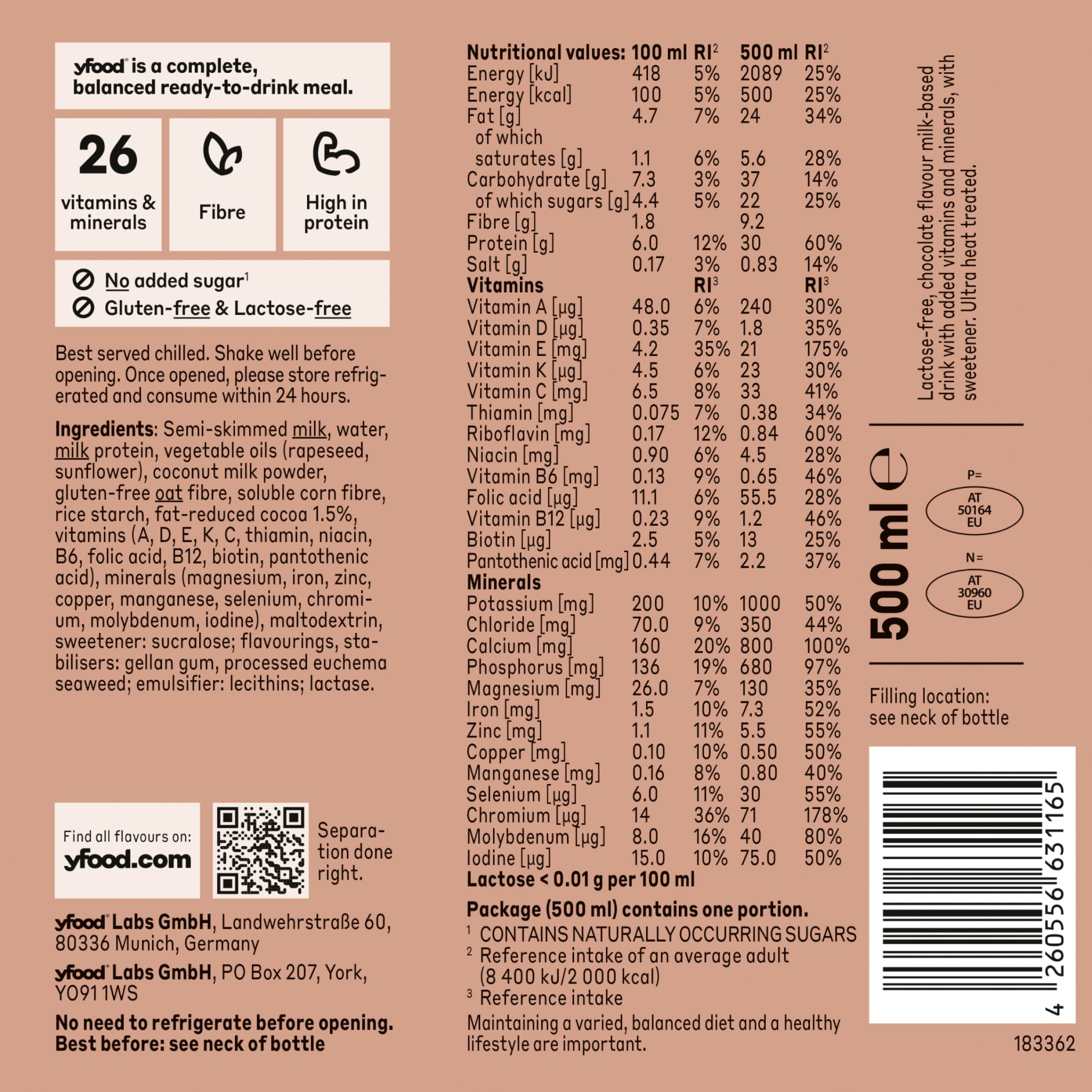 Yfood Ready-To-Drink Complete Meal - Classic Choco 500ml thumbnail 3