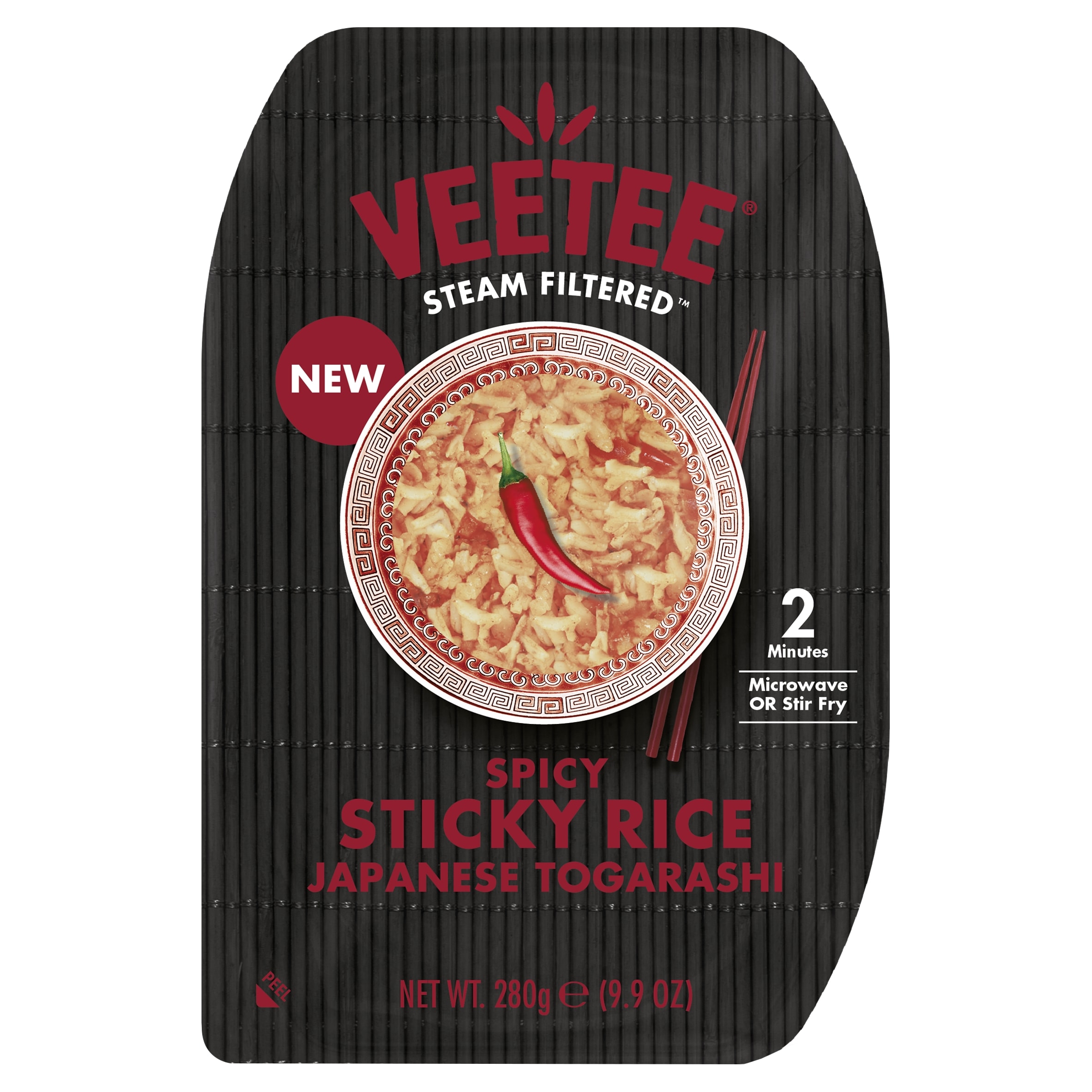 Veetee Japanese Togarashi Spicy Sticky Microwavable Rice
