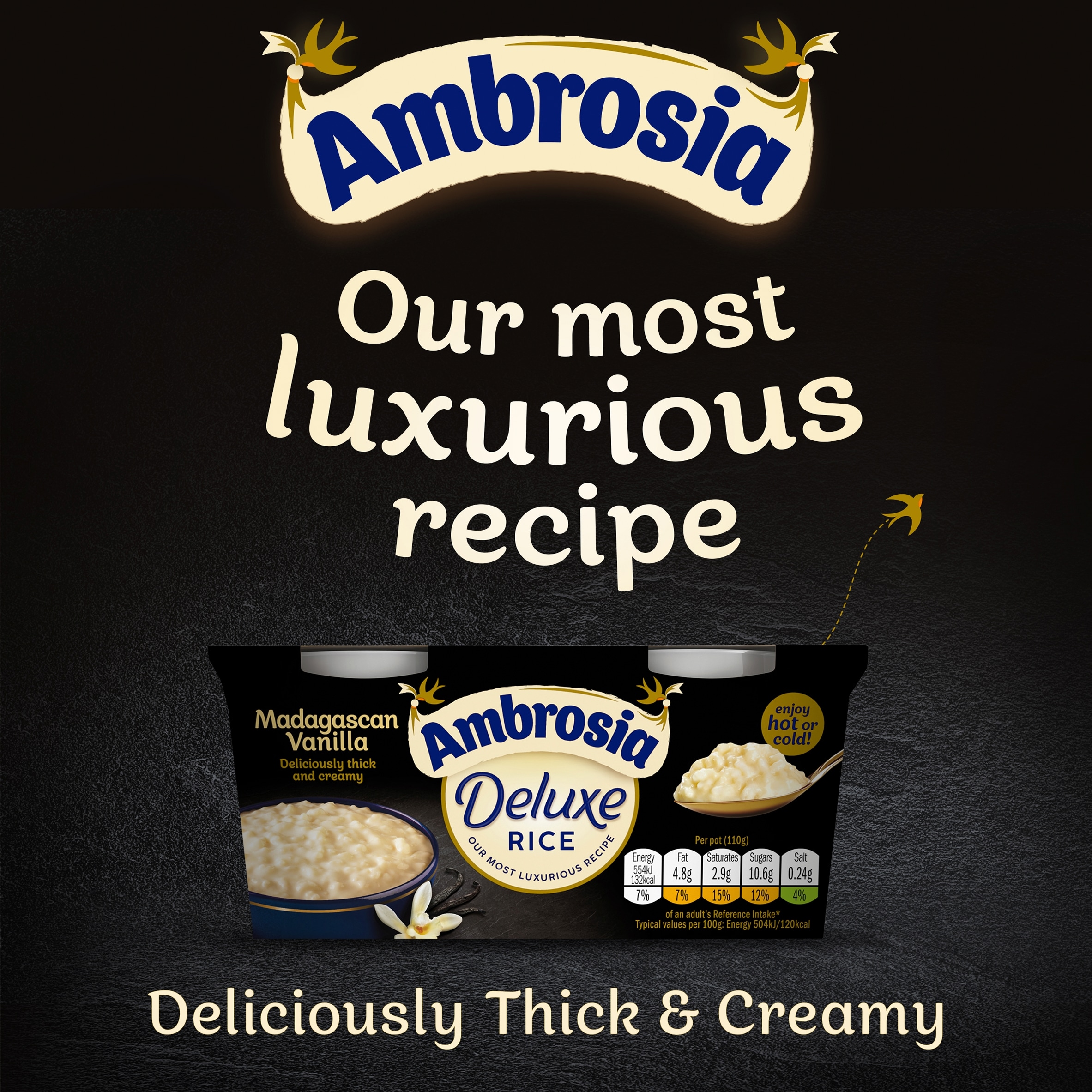 Ambrosia Deluxe Rice Pudding - Madagascan Vanilla 2 x 110g thumbnail 4