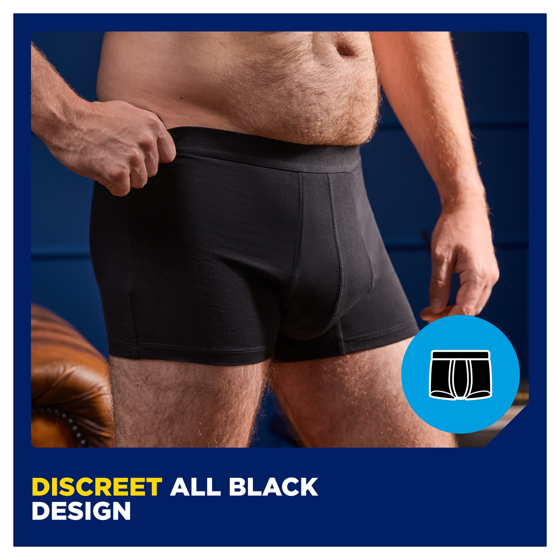 TENA MEN Washable Incontinence Boxer Black Size Medium thumbnail 2