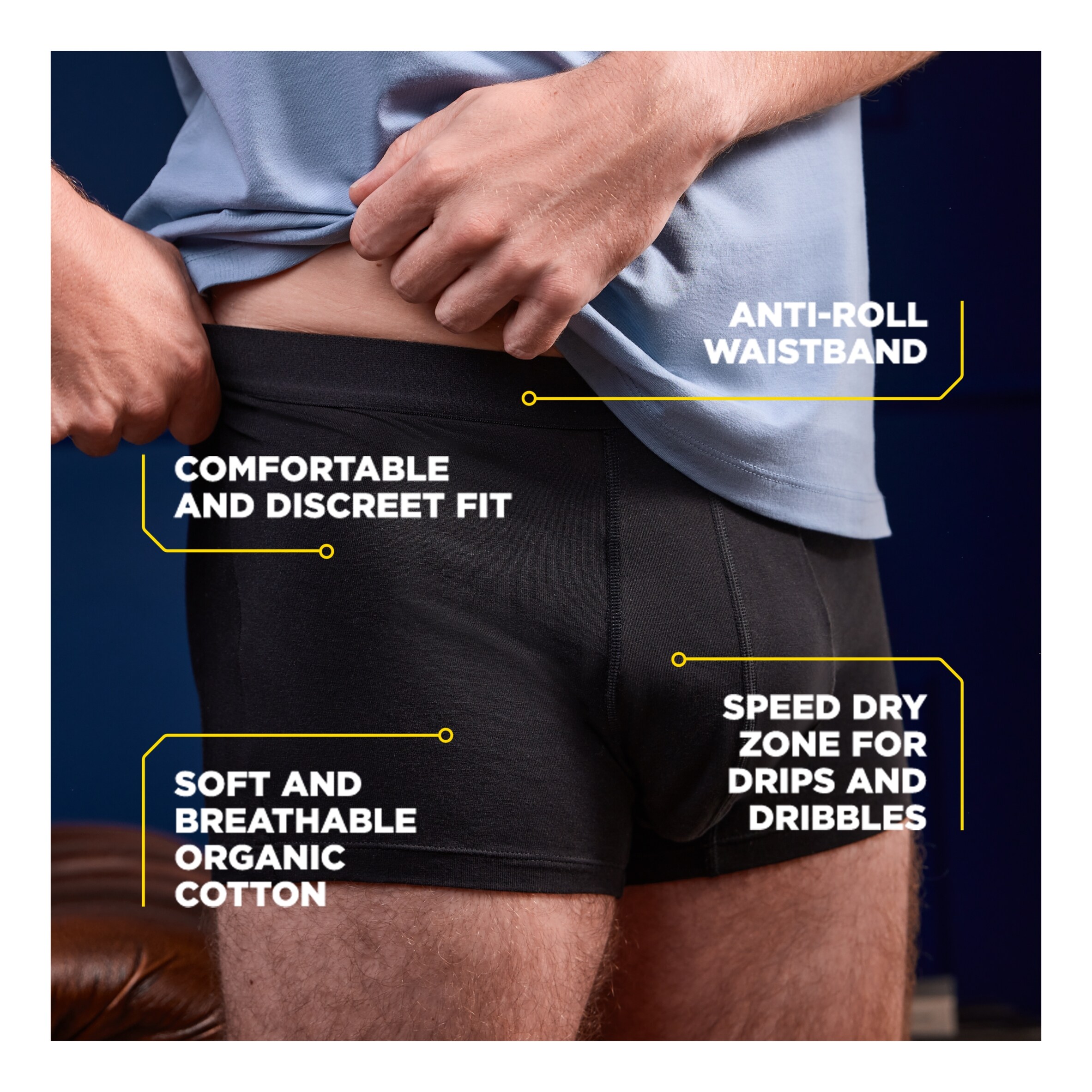 TENA MEN Washable Incontinence Boxer Black Size Medium thumbnail 3