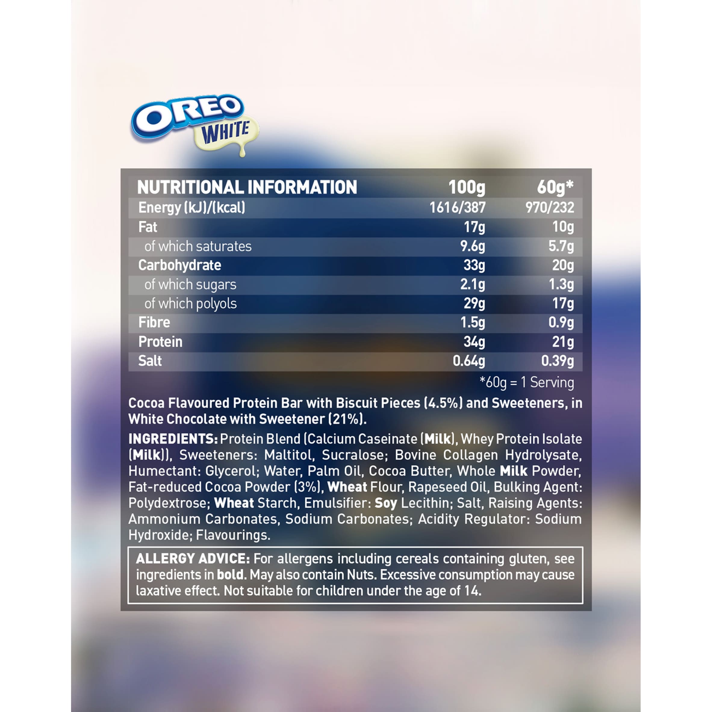 Grenade White Chocolate Oreo Protein Bar 60g thumbnail 2