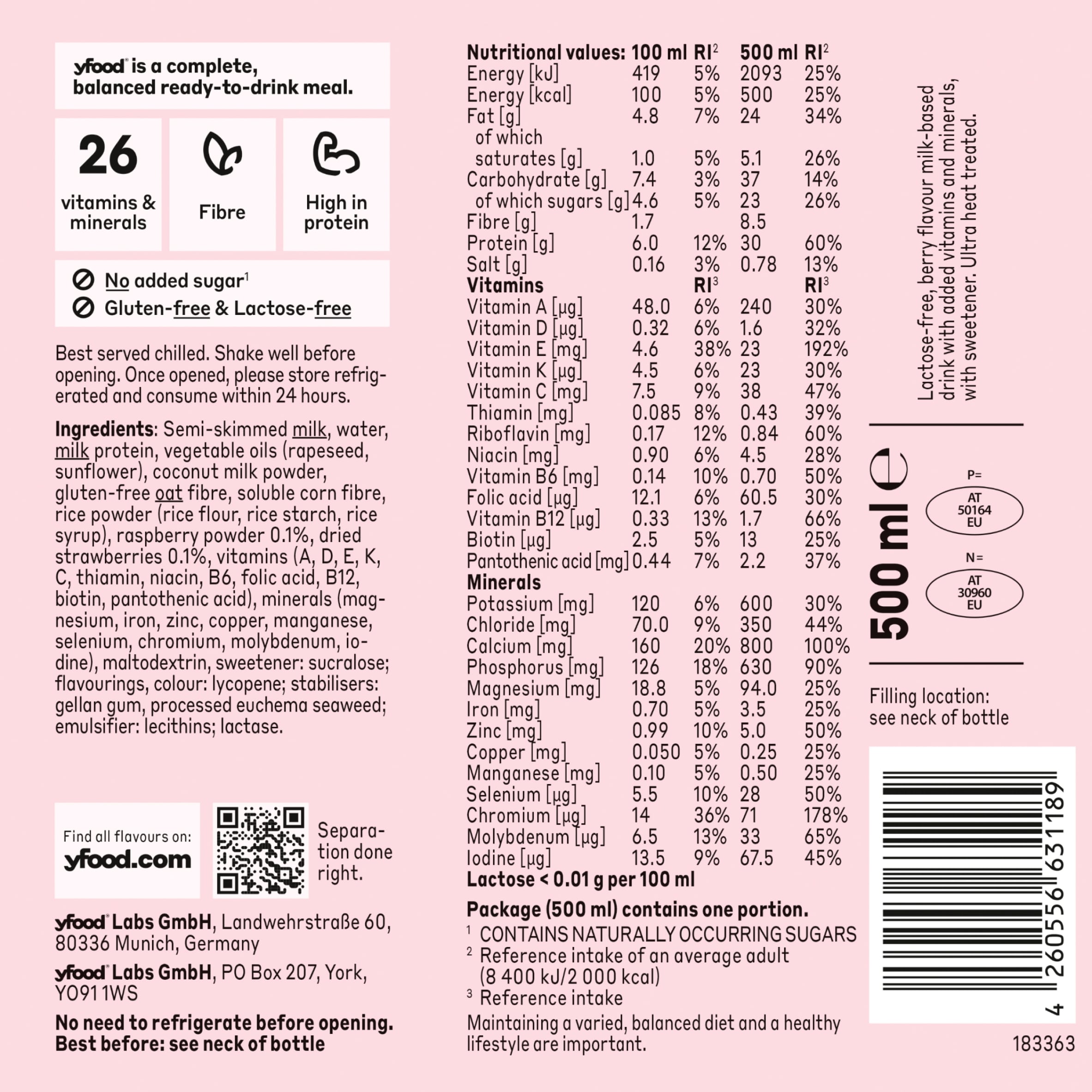 yfood Ready-to-Drink Complete Meal - Fresh Berry 500ml thumbnail 3