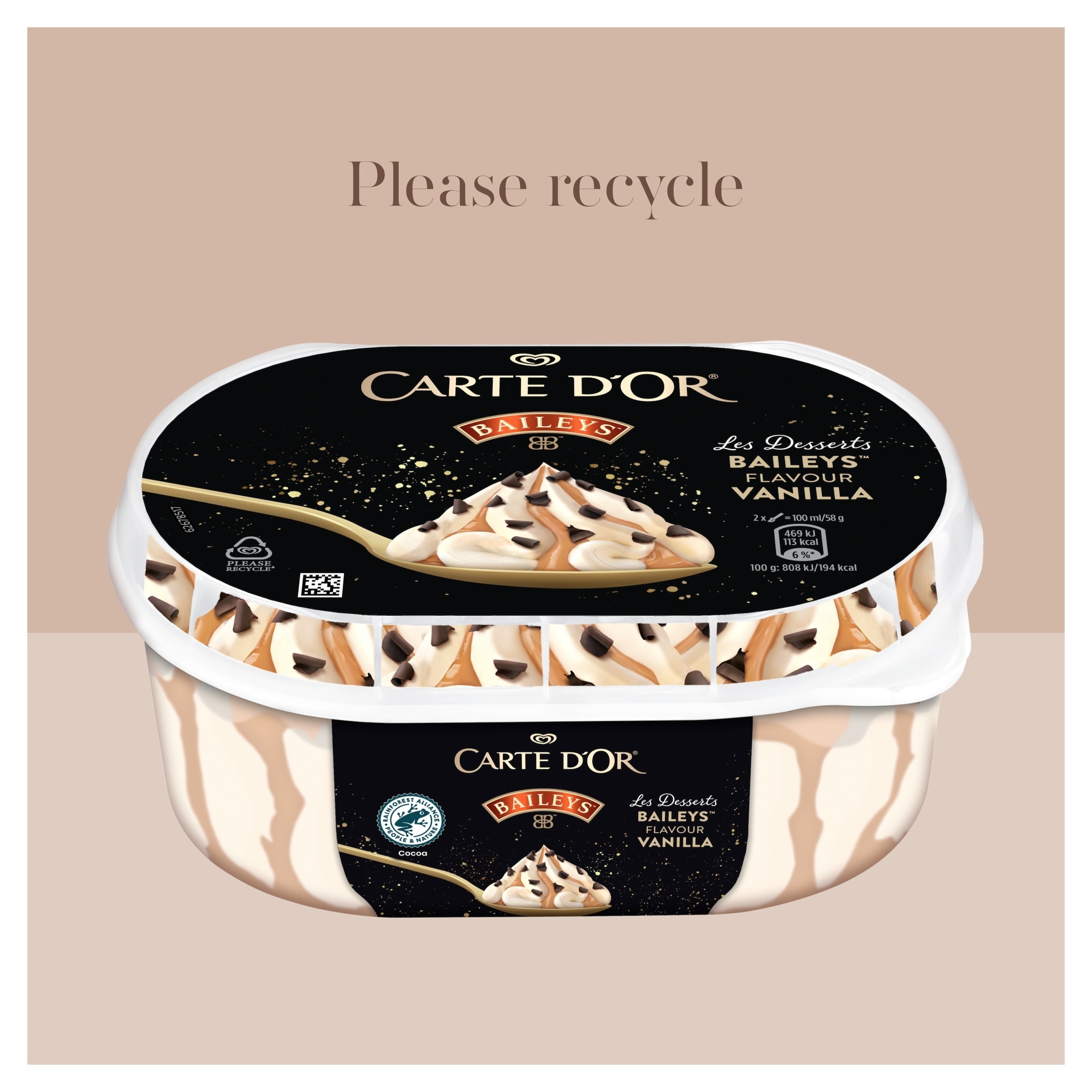 Carte D'Or Baileys Ice Cream Tub 825ml thumbnail 2