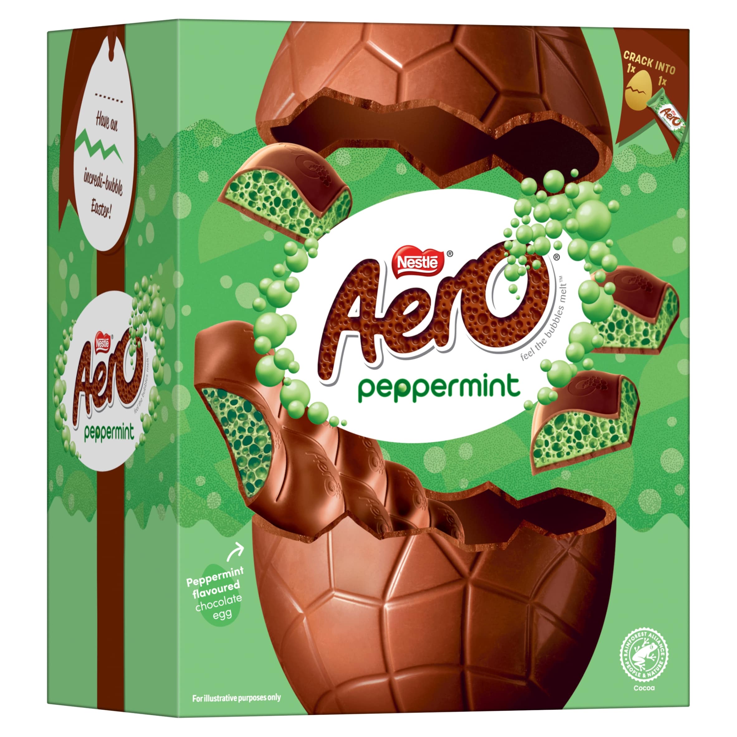 Aero Peppermint Milk Chocolate Easter Egg With Bar 186G thumbnail 2