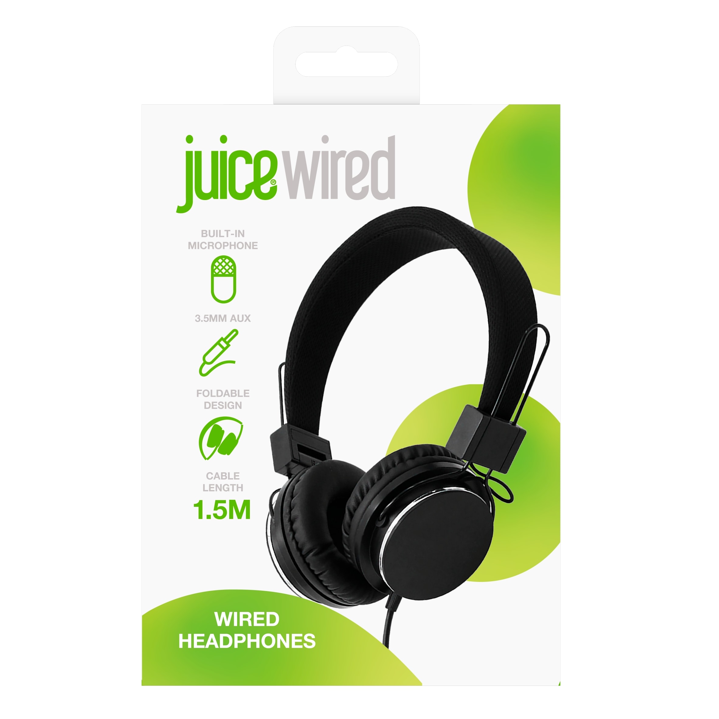 Juice Wired On Ear Headphones Black